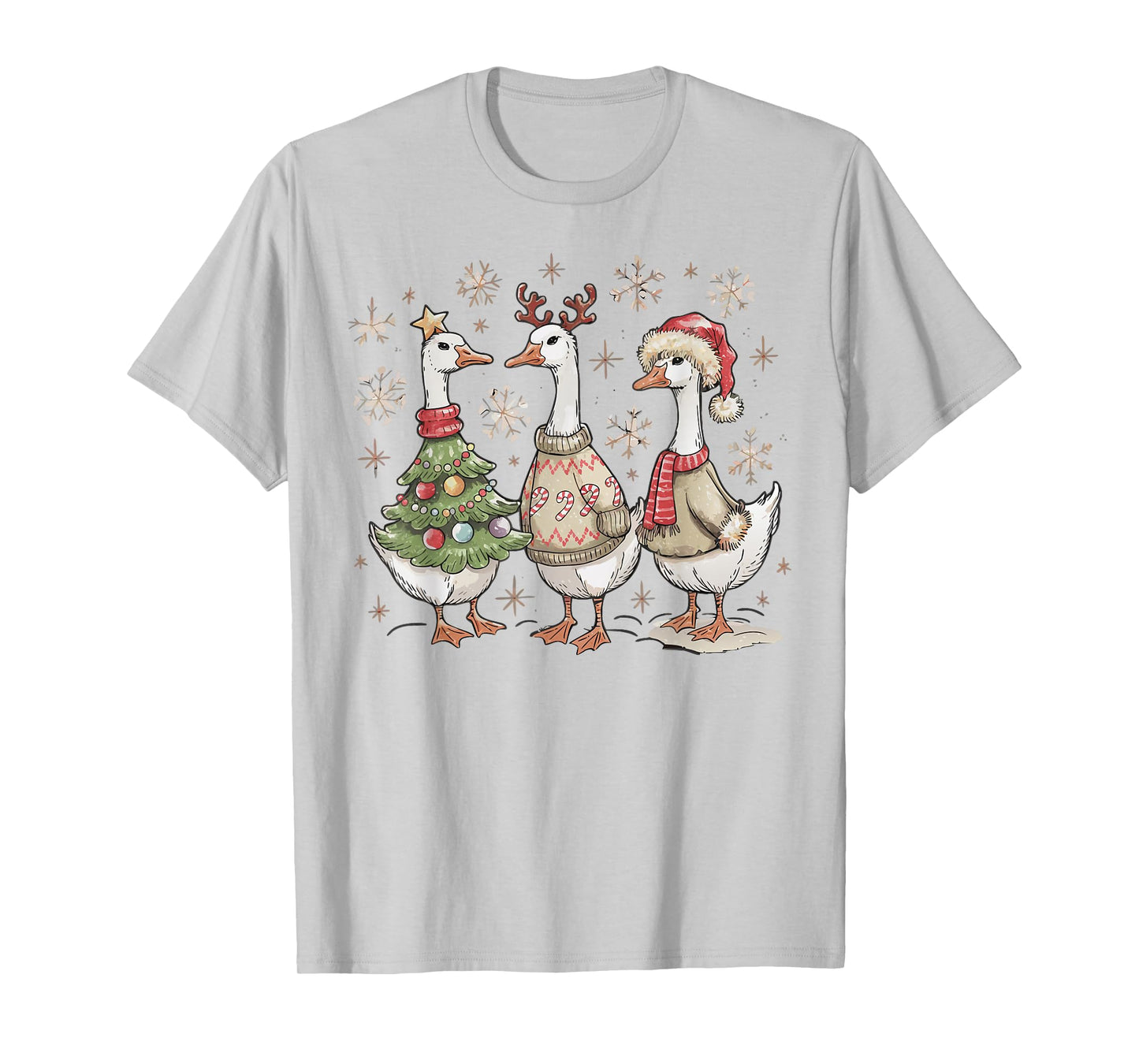 Funny Christmas Goose Tree Sweater Santa Holiday Farm Animal T-Shirt