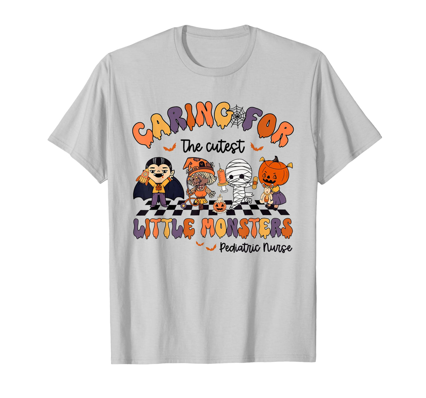 Caring For The Cutest Little Monsters Peds Nurse Halloween T-Shirt