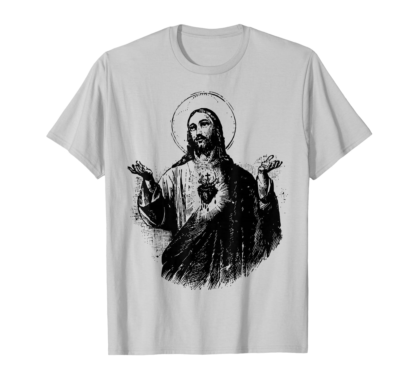 Sacred Heart of Jesus Christ Vintage Art Catholic T-Shirt