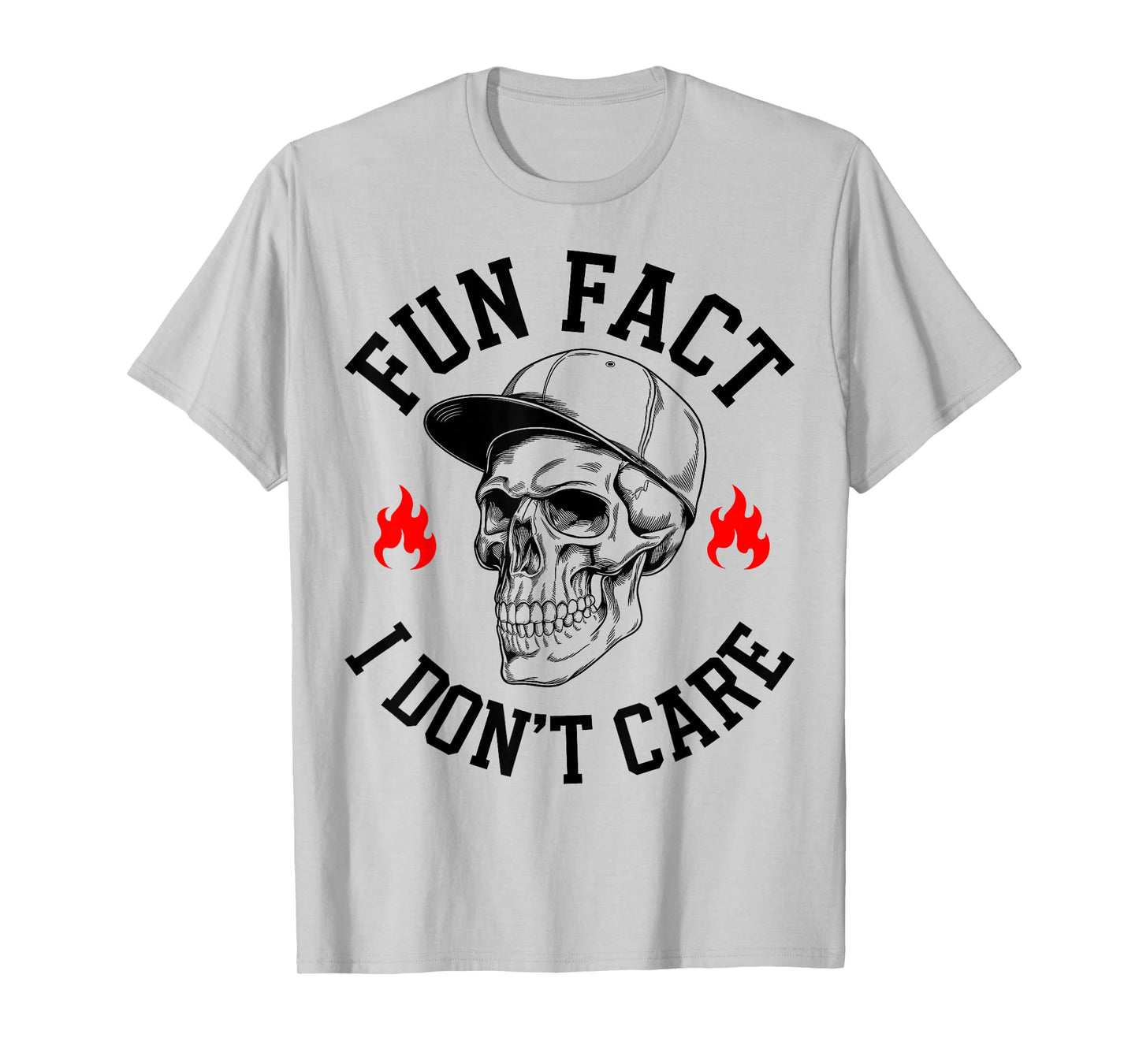 Fun Fact I Don't Care Vintage Skeleton Sarcastic Adult Humor T-Shirt
