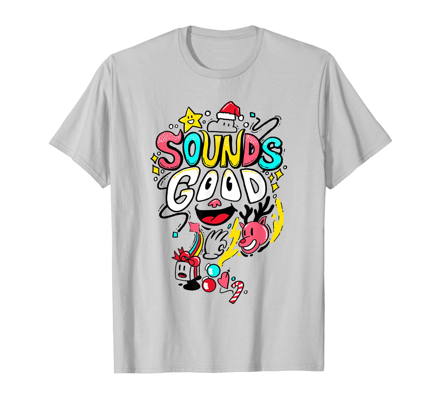 Funny Cartoon Sounds Illustration Good Christmas Theme T-Shirt