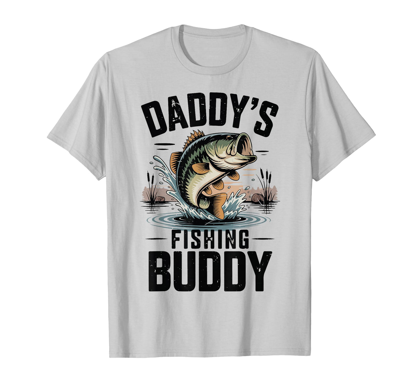 Boy Daddy Fishing Buddy Matching Fishing Gift Funny Bass Son T-Shirt