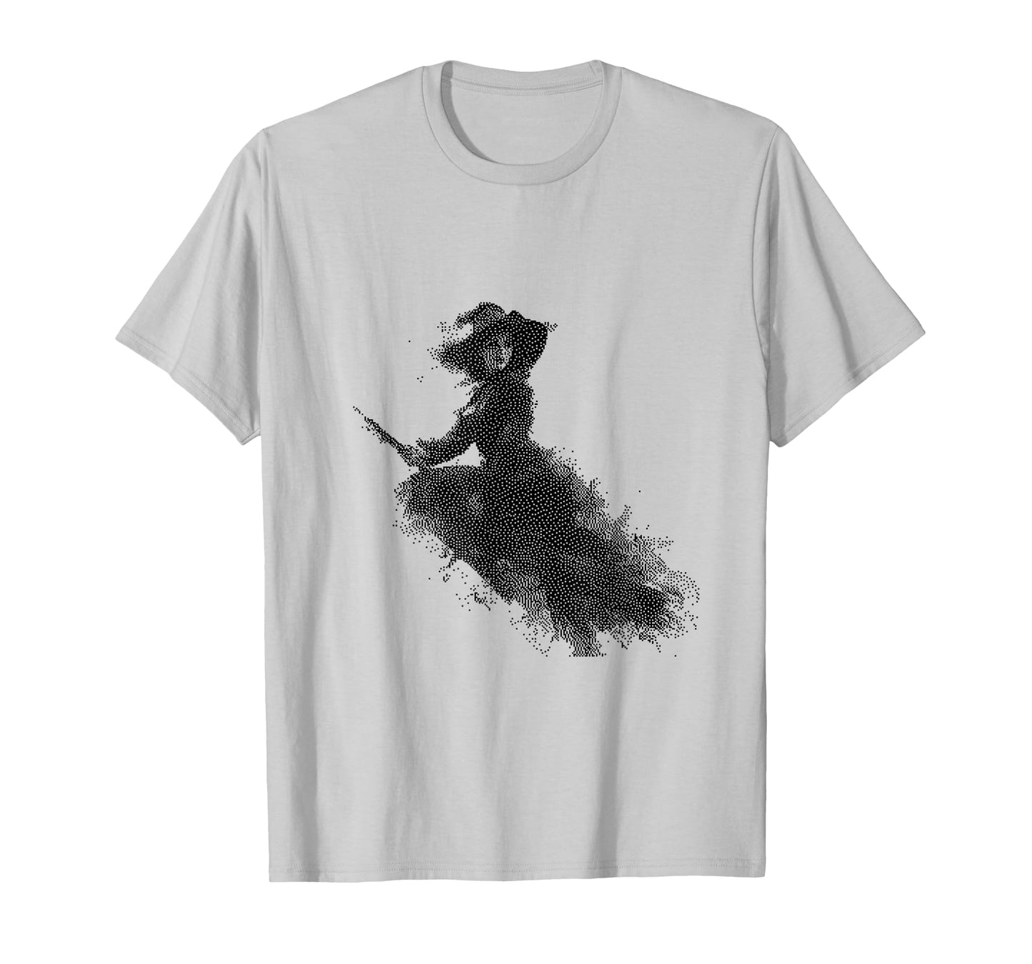 Flying Witch on Broom Halloween Design T-Shirt
