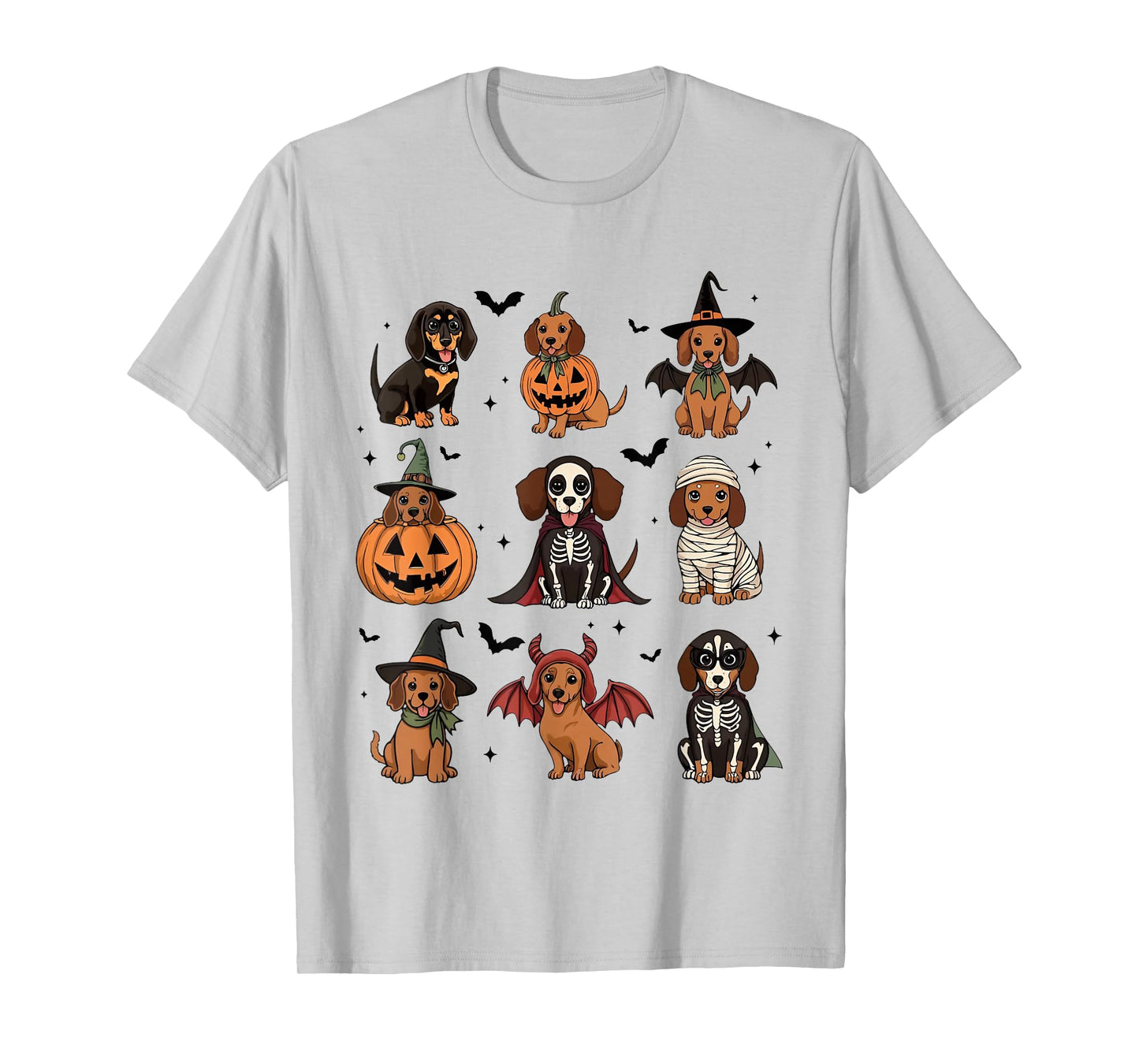 Weiner Dog Witch Happy Halloweenie Cute Halloween Dachshund T-Shirt