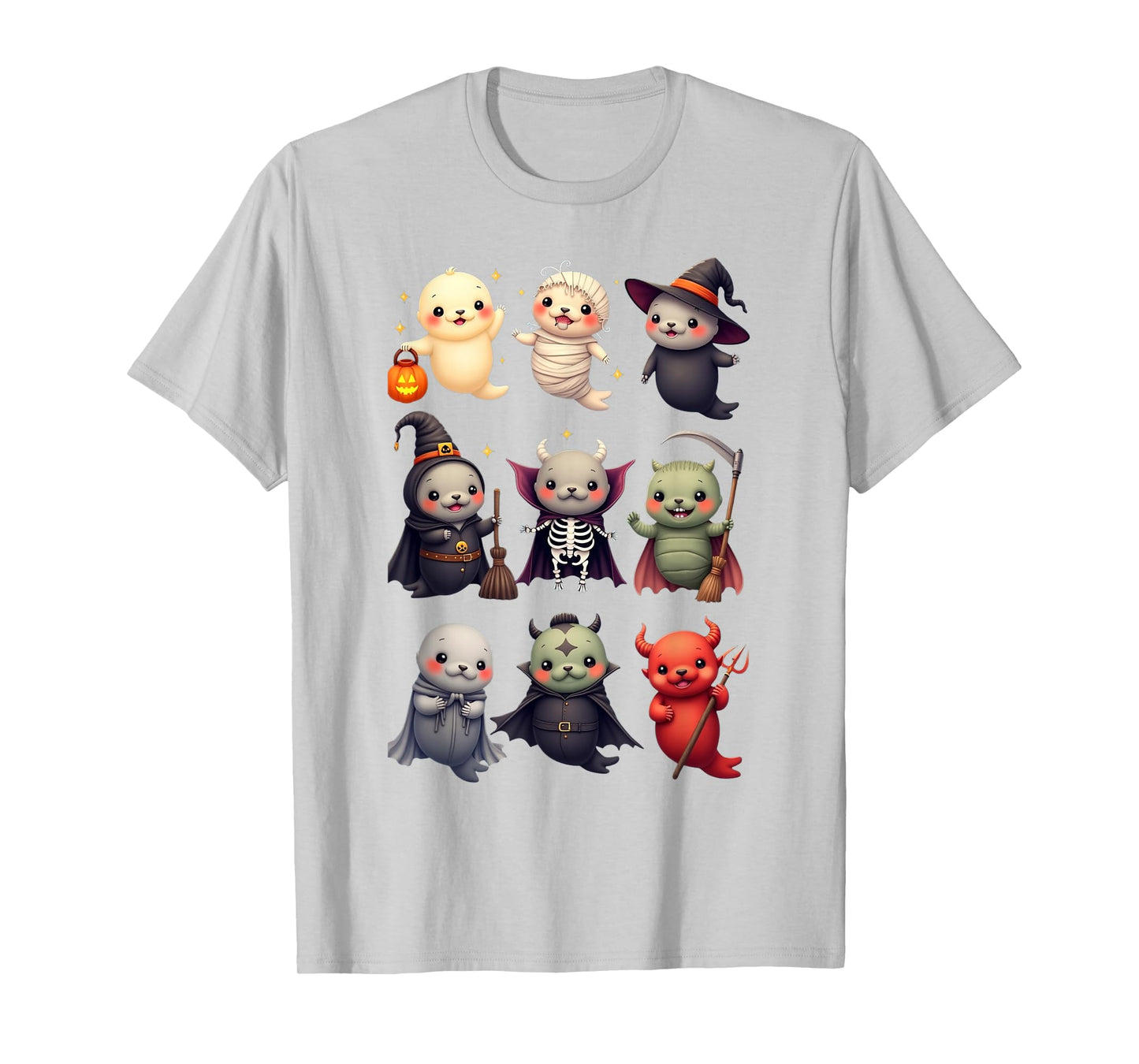 Funny Cute Manatee Boo Witch Zombie Vampire Halloween T-Shirt