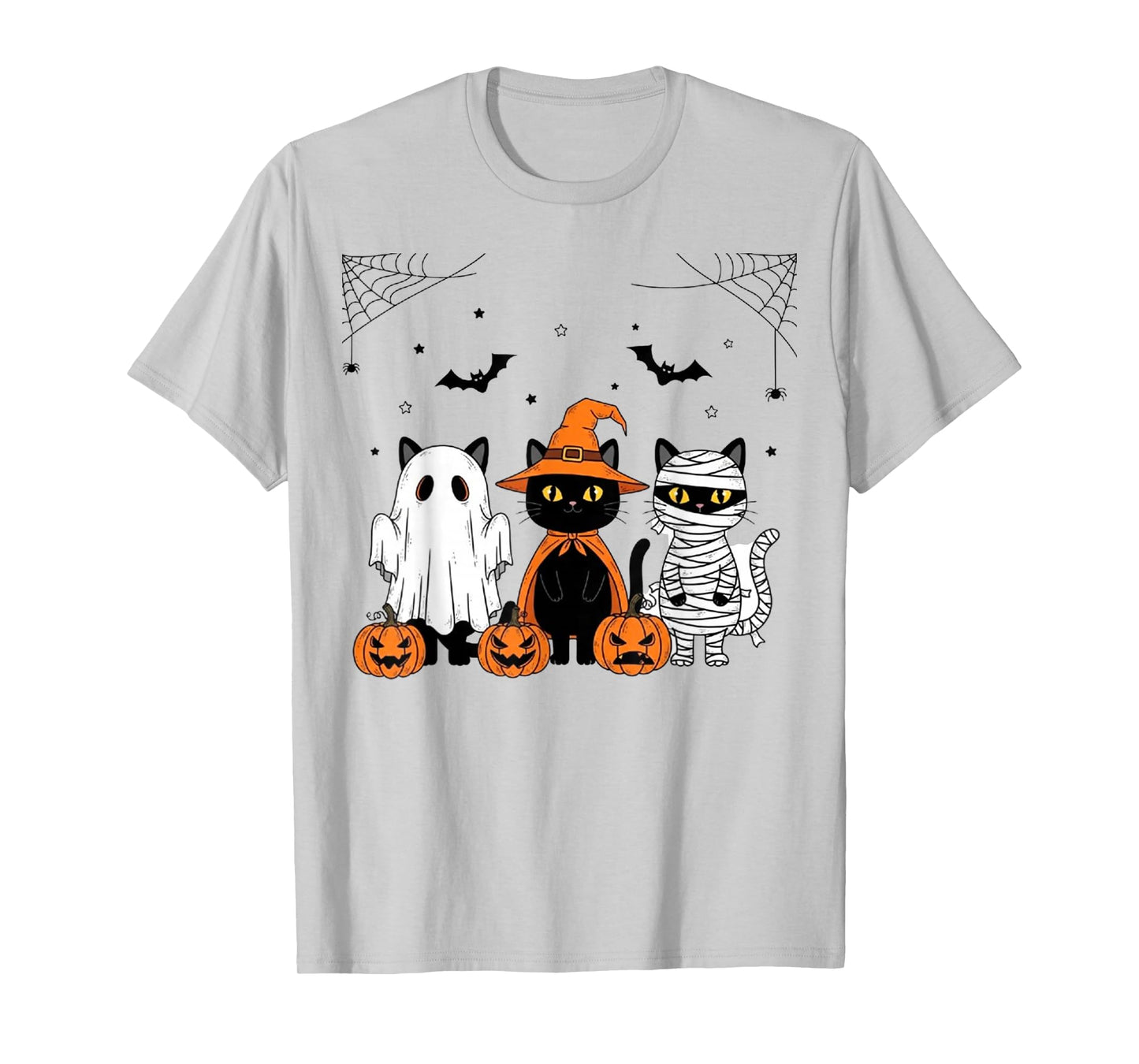 Vintage Black Cat Witch Scary Halloween Pumpkin Vibes T-Shirt
