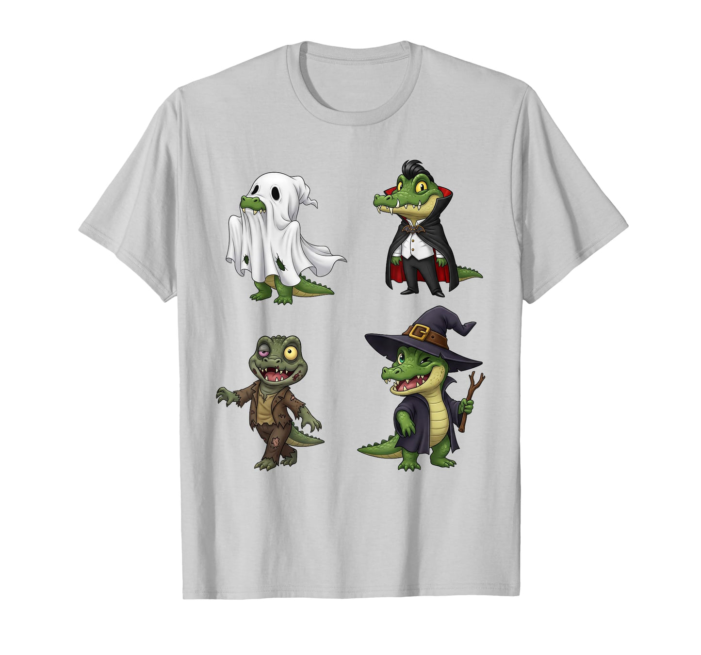 Halloween Crocodile Ghost Vampire Zombie Witch Costume Tee T-Shirt