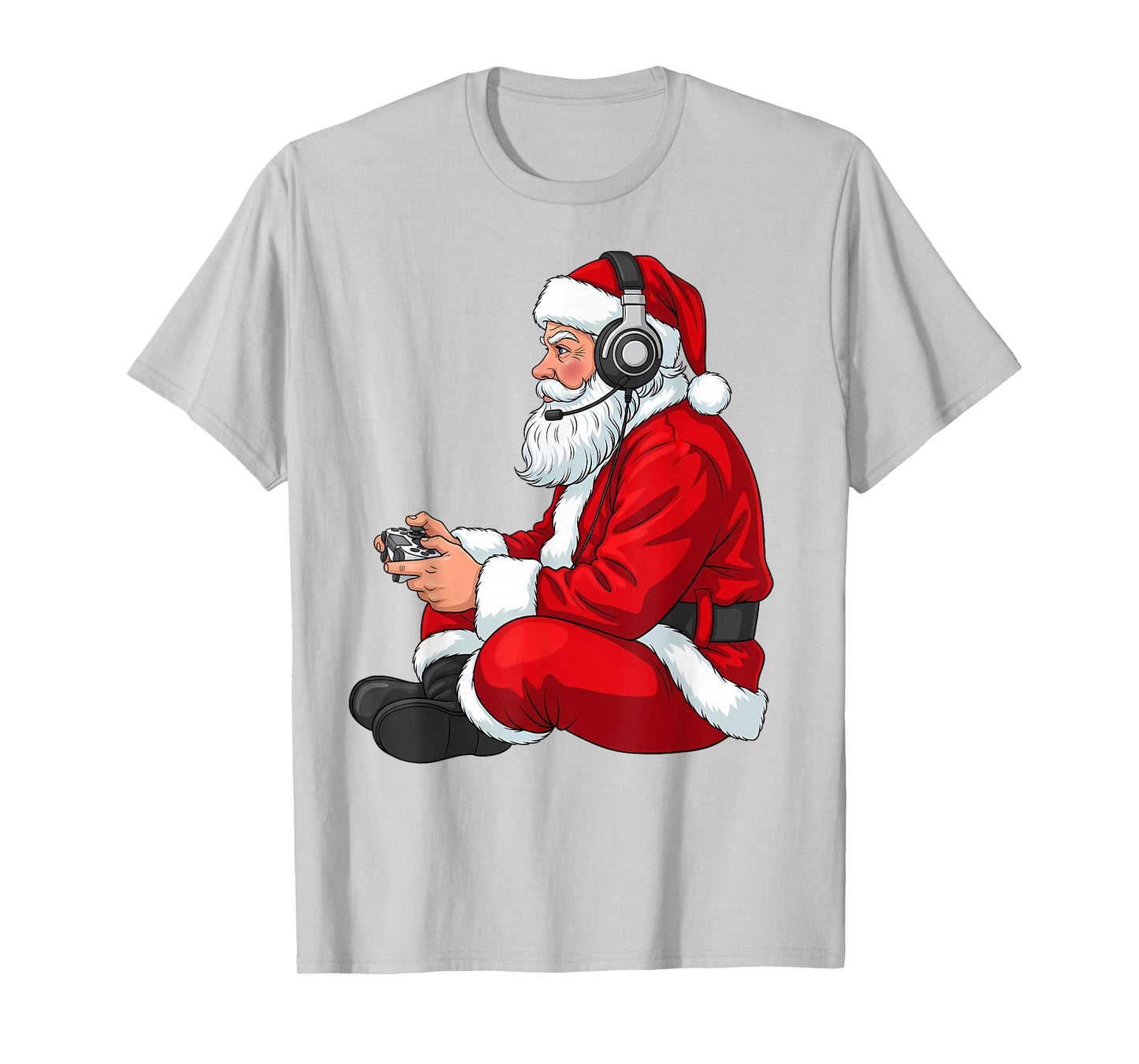 Video Gaming Santa Holding Game Controller Christmas Gamer T-Shirt