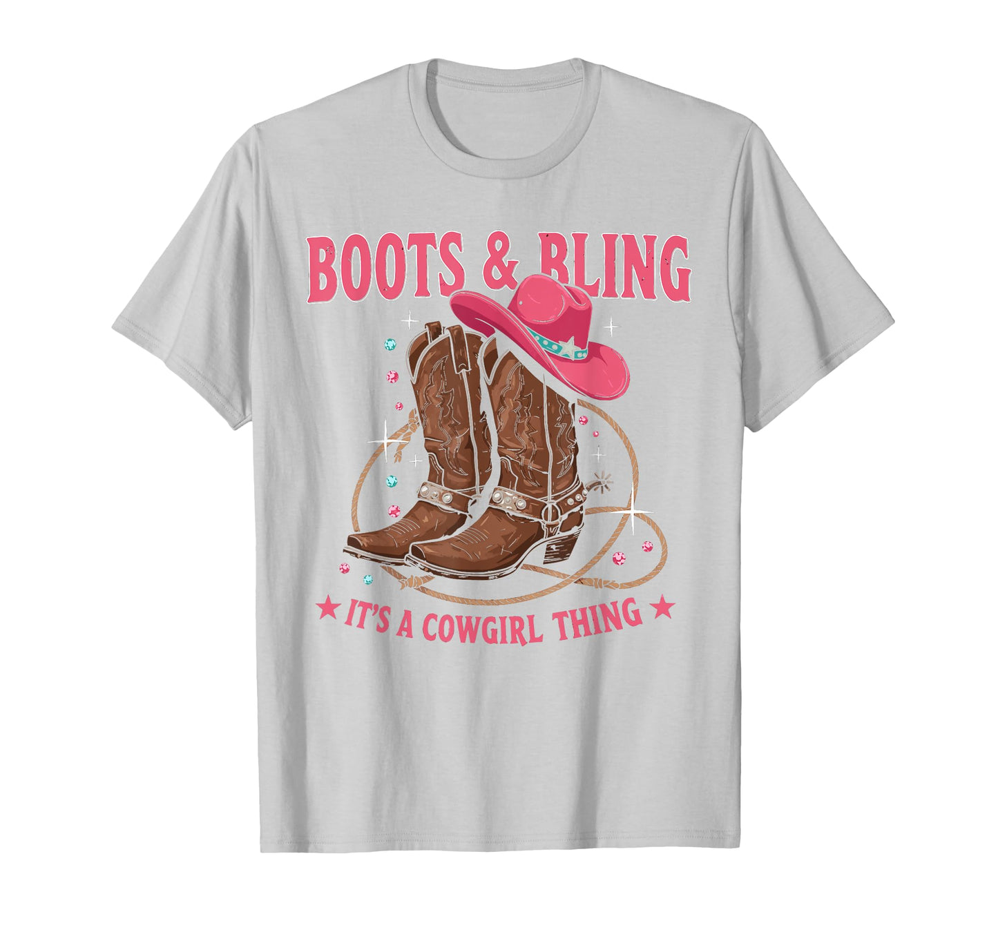 Howdy Country Rodeo Girl Western Boots & Bling its a Cowgirl T-Shirt