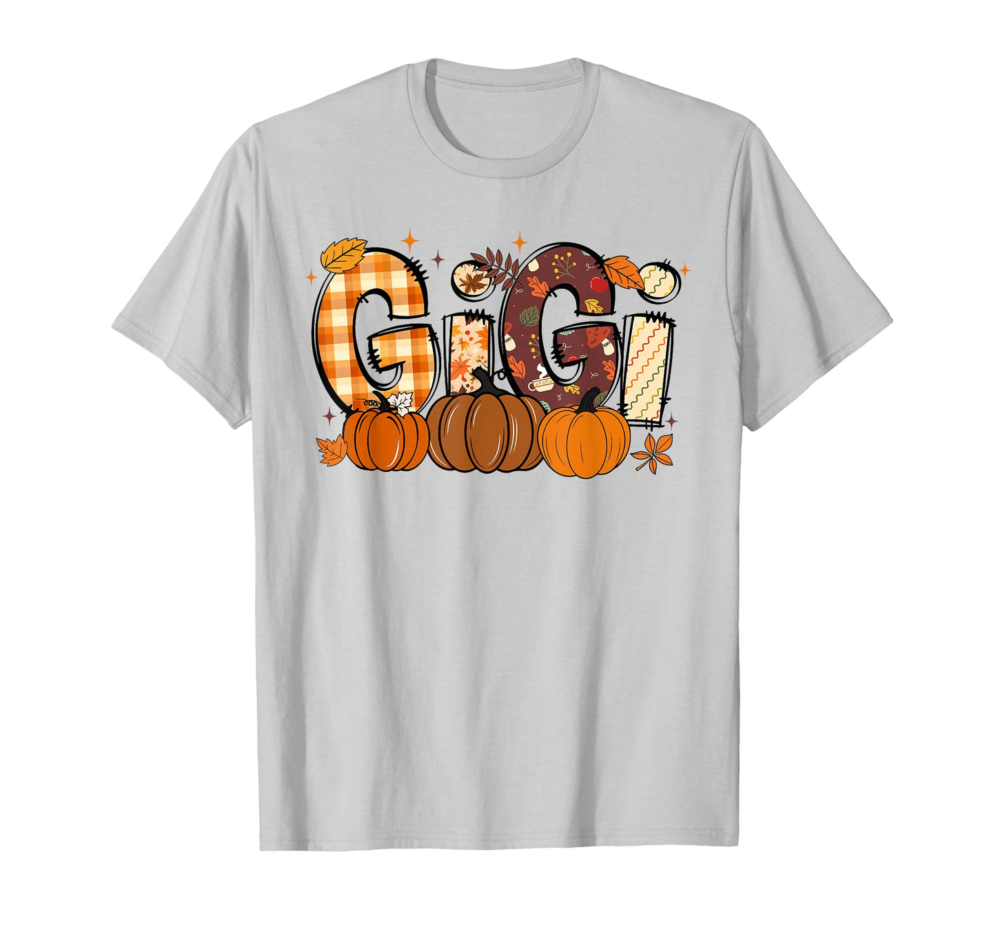 Retro Gigi Pumpkin Fall Leaves Grandma Fall Thanksgiving T-Shirt
