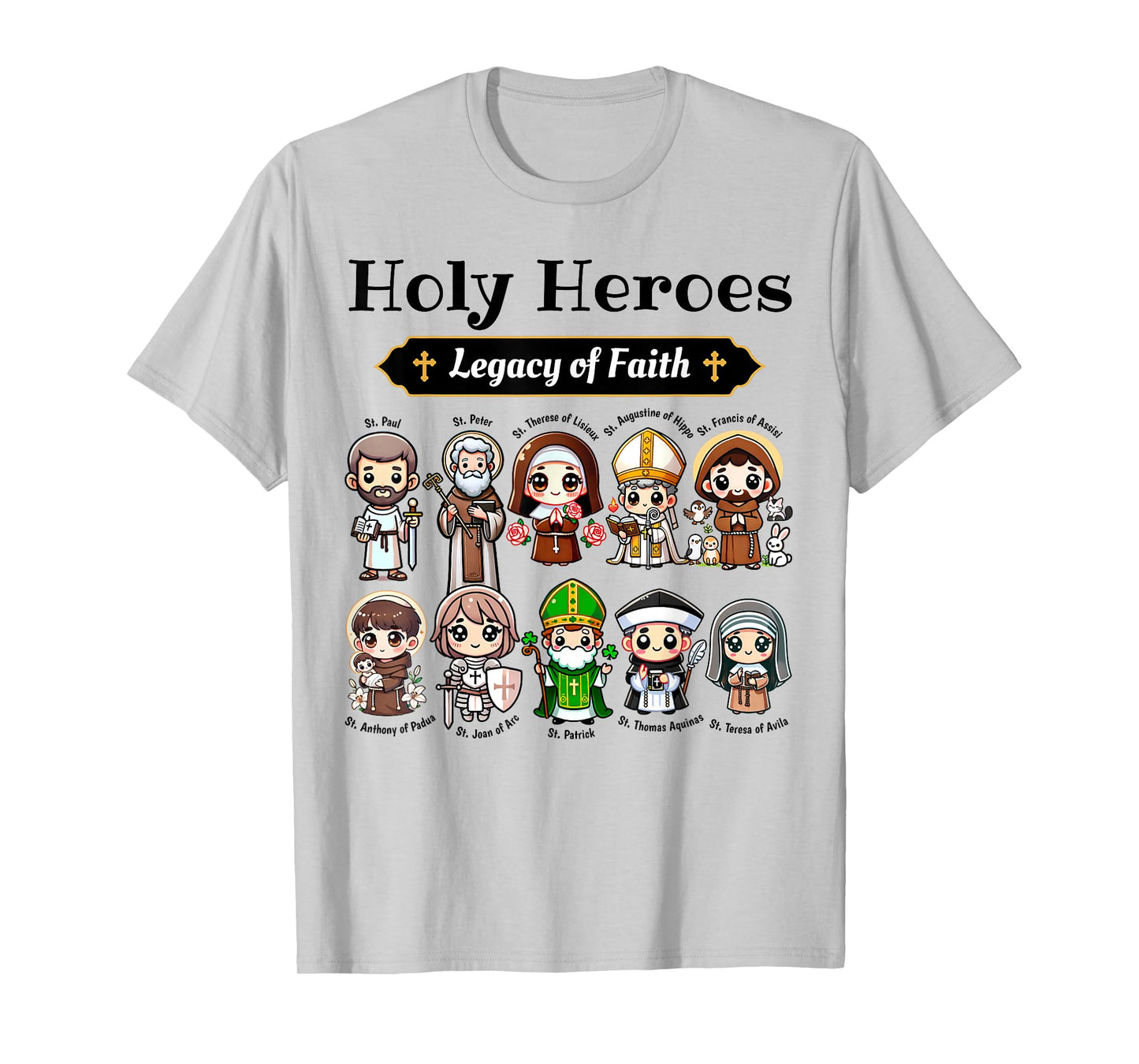 Holy Heroes Legacy of Faith Catholic Saints Collection kids T-Shirt