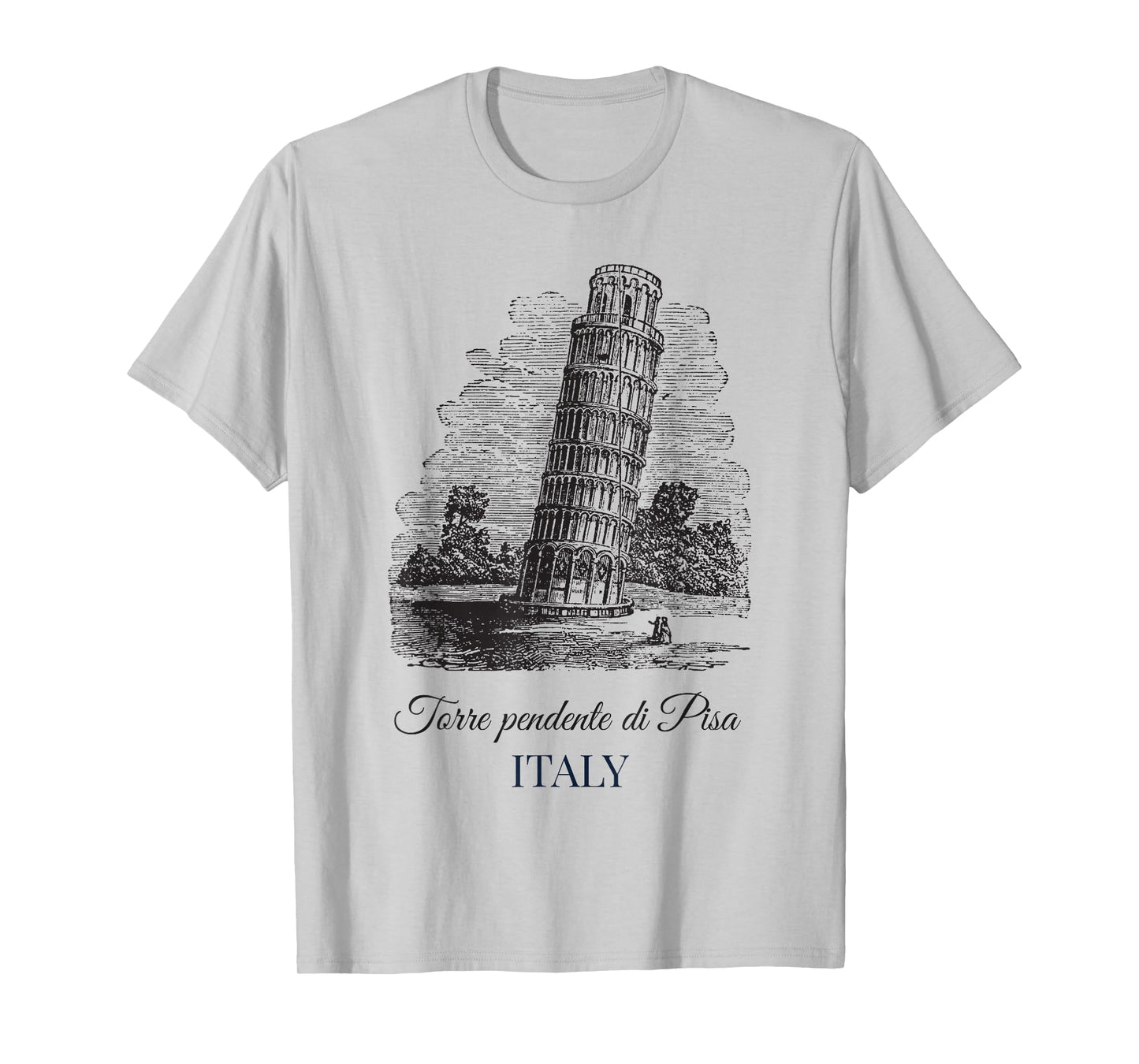 Leaning Tower of Pisa Italy Italian Language Vintage Art T-Shirt
