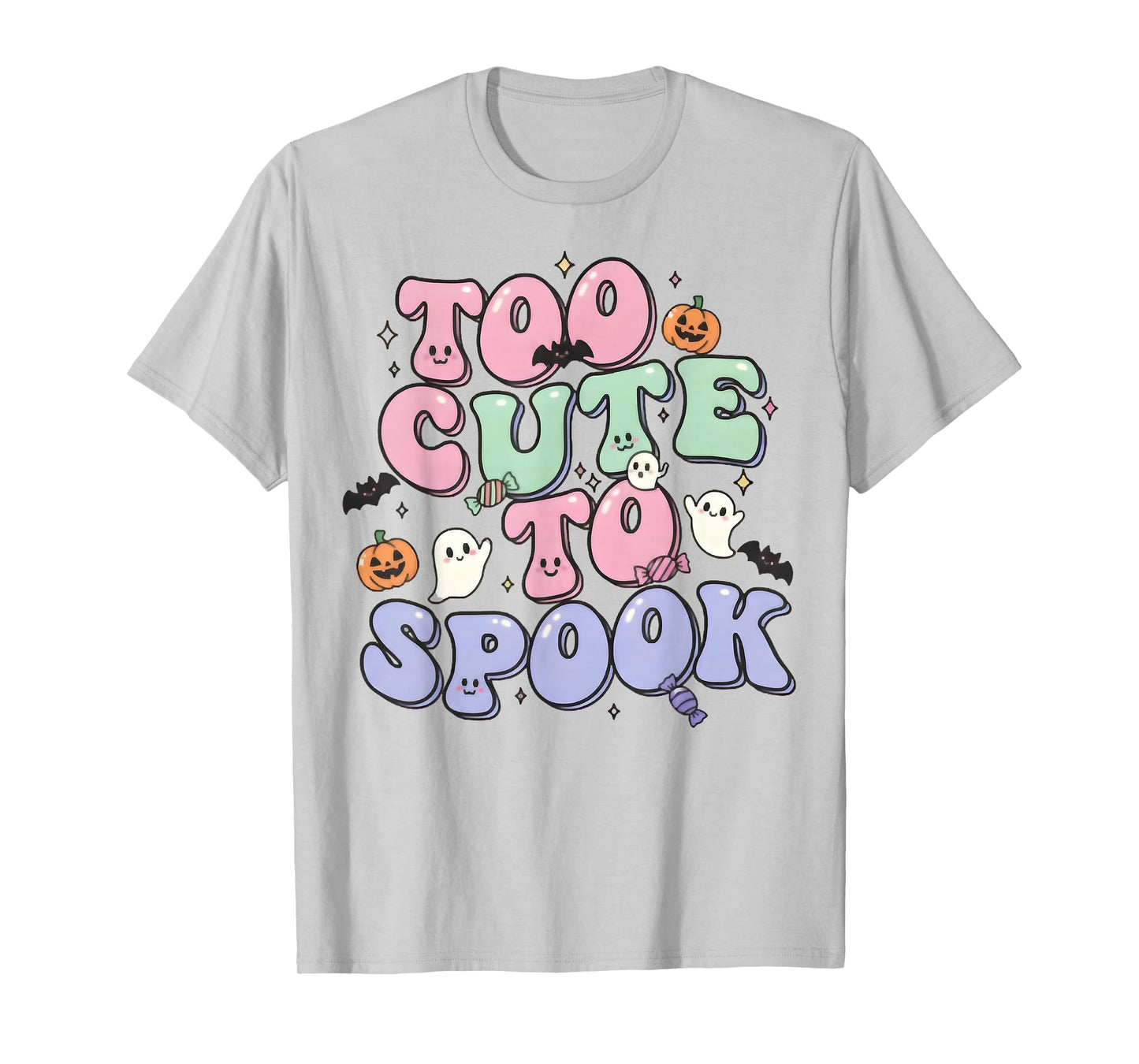Too Cute to Spook, Trick Or Treat, Groovy Spooky Halloween T-Shirt