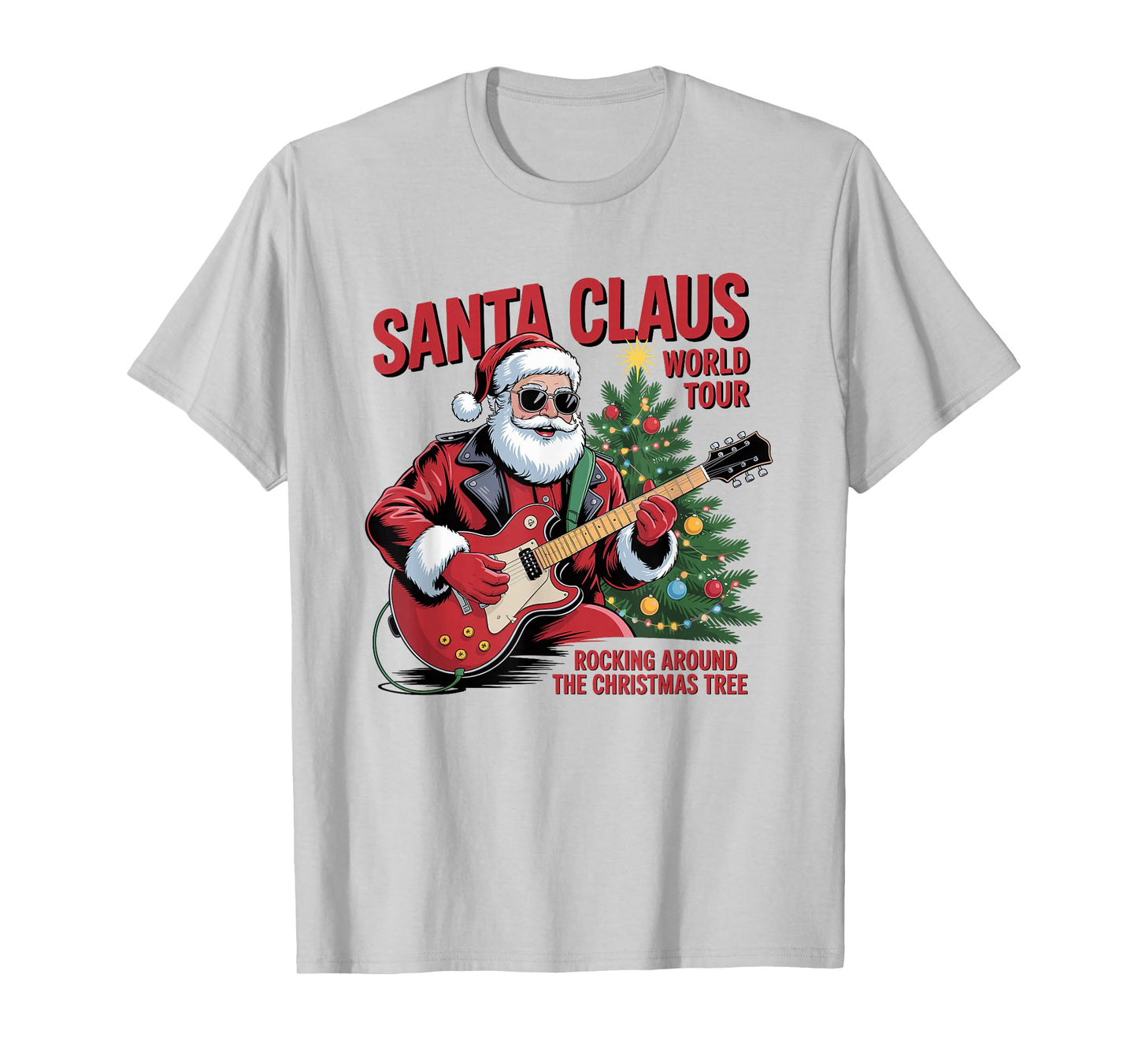Santa Claus World Tour Rocking Around The Christmas Tree T-Shirt