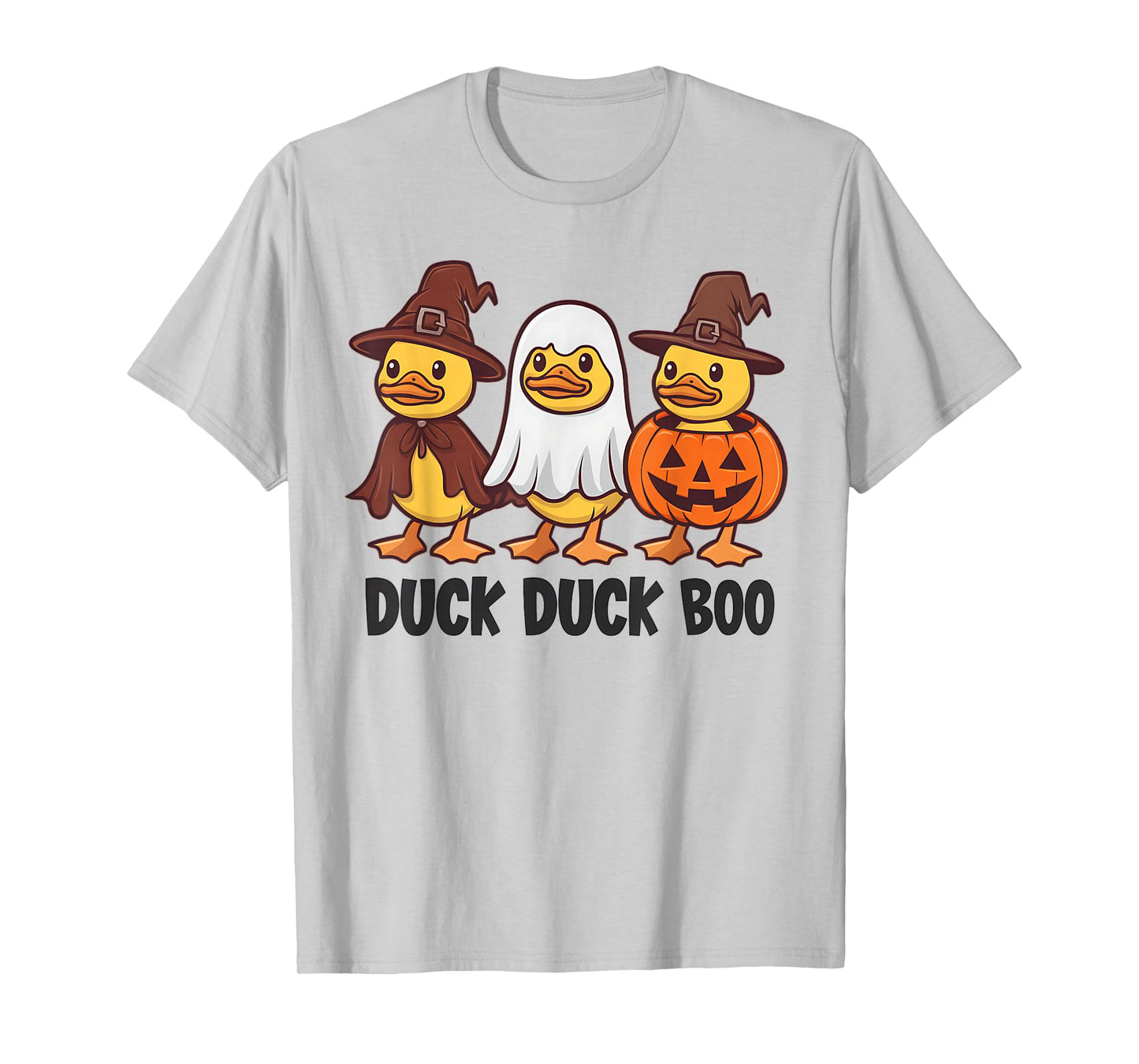 Funny Duck Duck Boo Cute Halloween Duck Witch Ghost Pumpkin T-Shirt