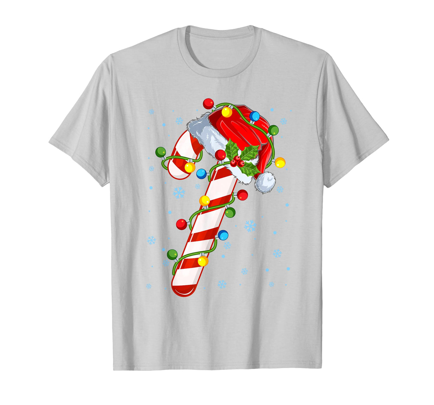 Candy Cane Crew Funny Christmas Lights Santa Hat Xmas Pajama T-Shirt