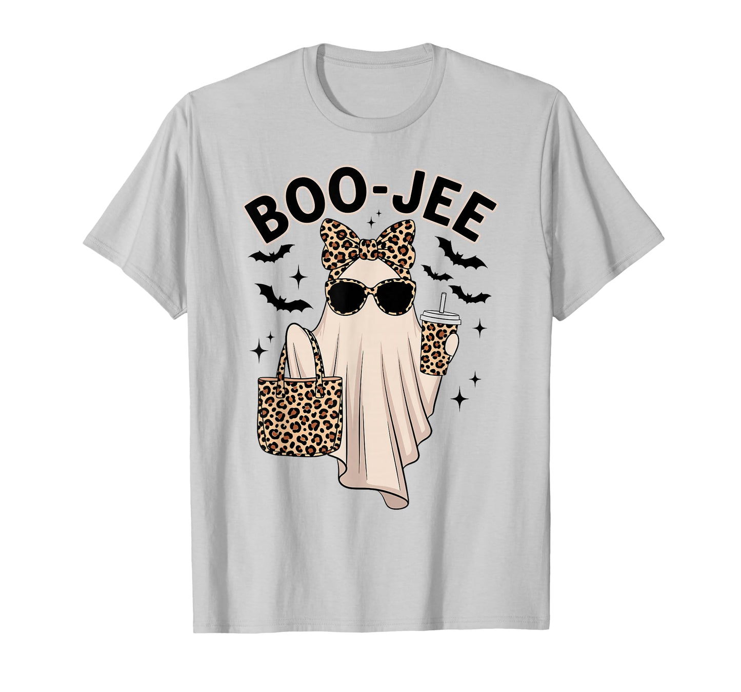 Coquette Leopard Boo-JEE Ghost Halloween Ghost Women Girls T-Shirt