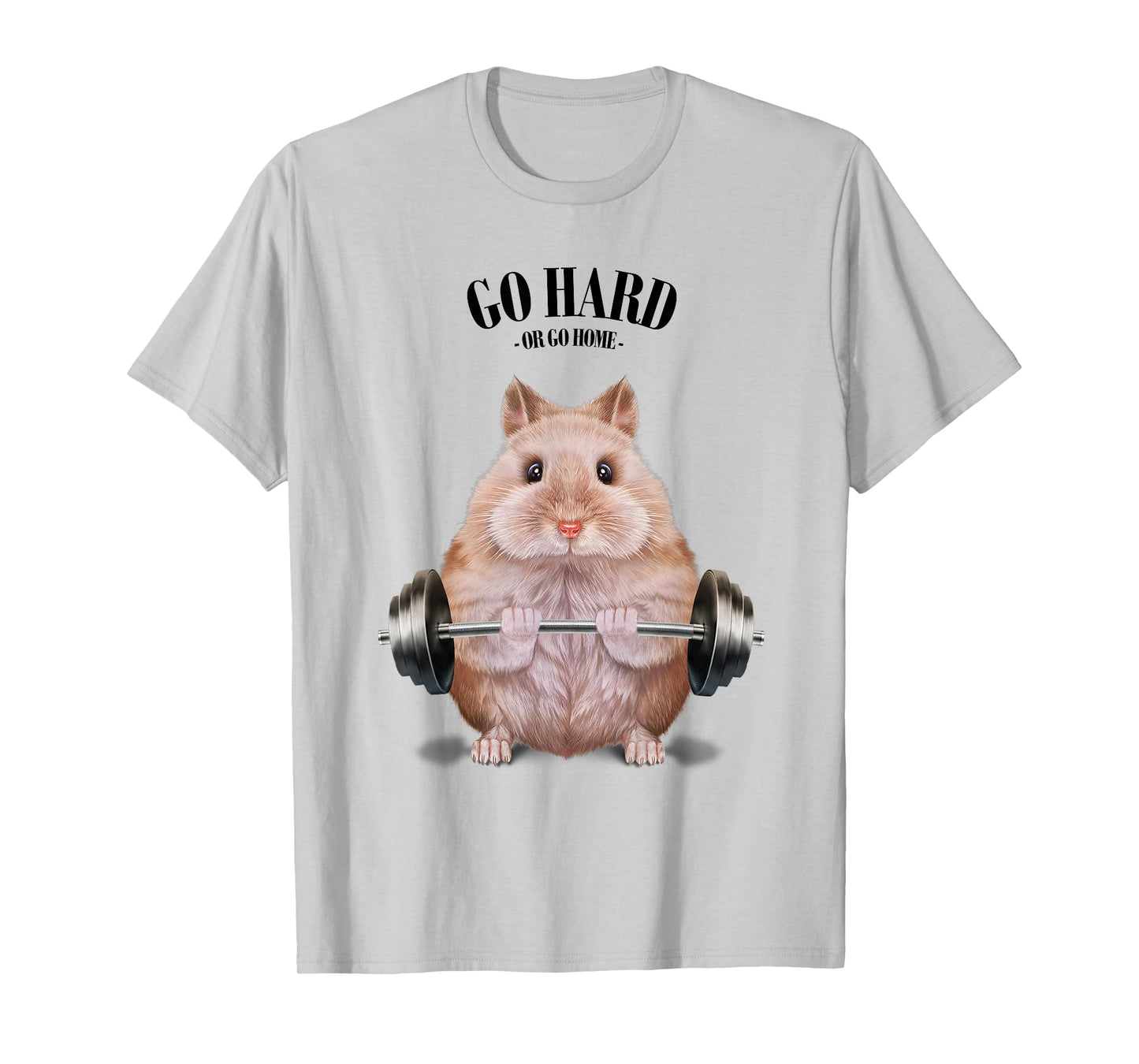 Beige Dwarf Hamster Muscle Training Weightlifting Fitness T-Shirt
