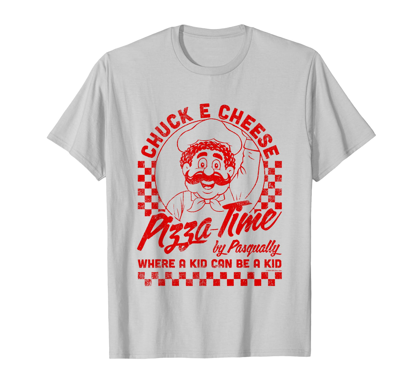 Chuck E. Cheese Pizza Time By Pasqually Vintage Chest Logo T-Shirt