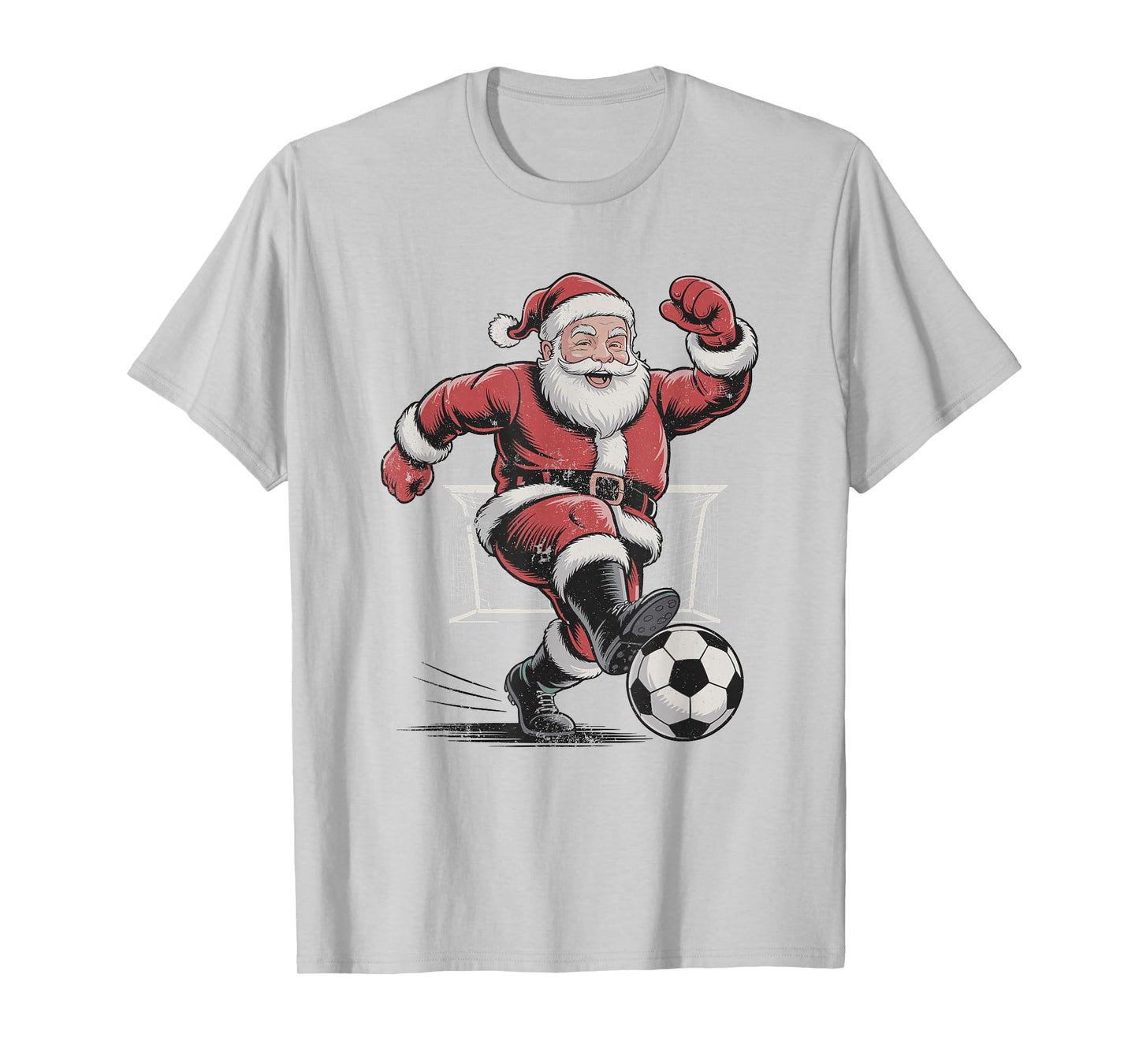 Santa Playing Soccer Retro Vintage 90s Christmas Holiday T-Shirt
