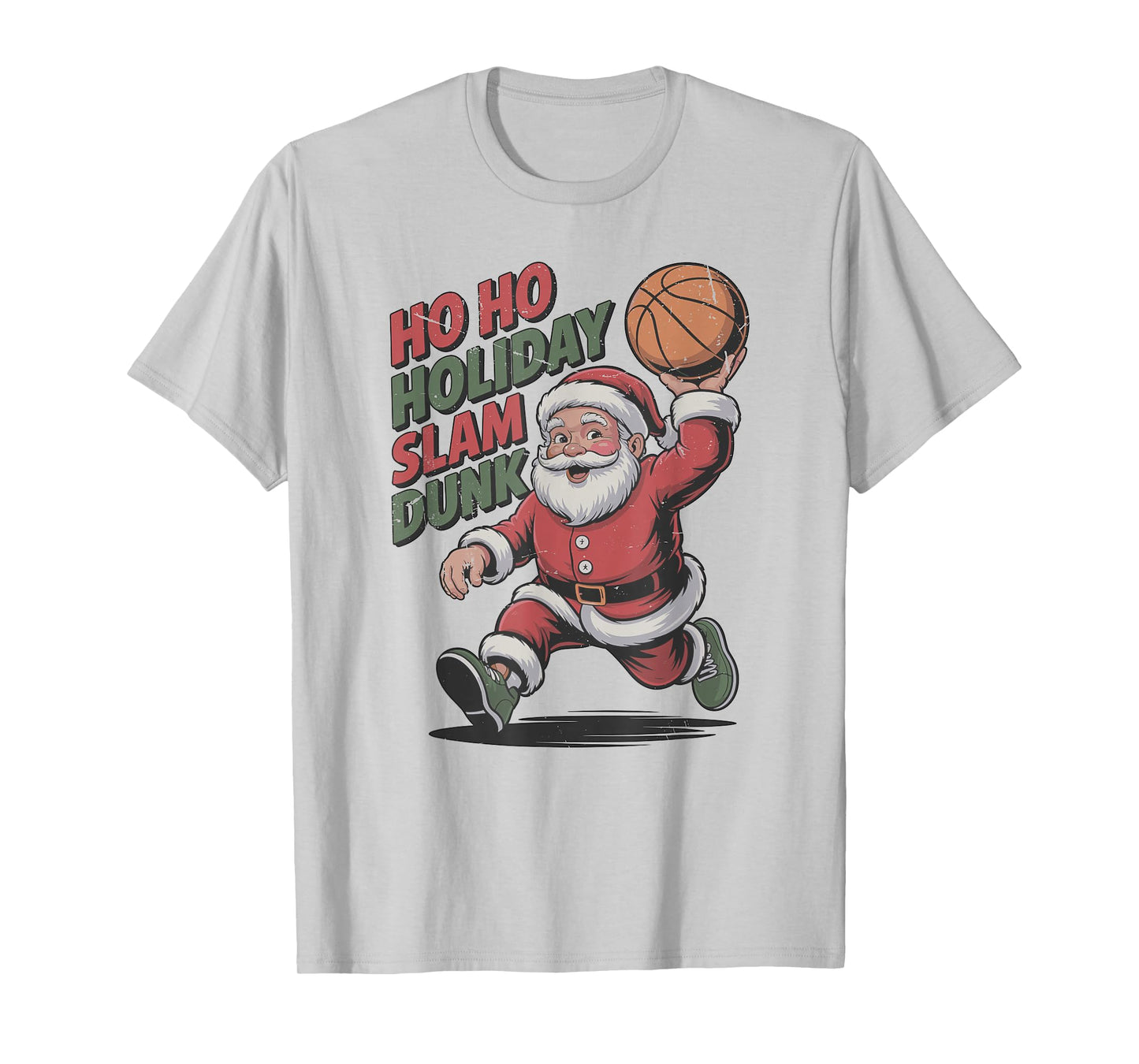 Santa Playing Basketball Retro Vintage 90s Christmas Holiday T-Shirt