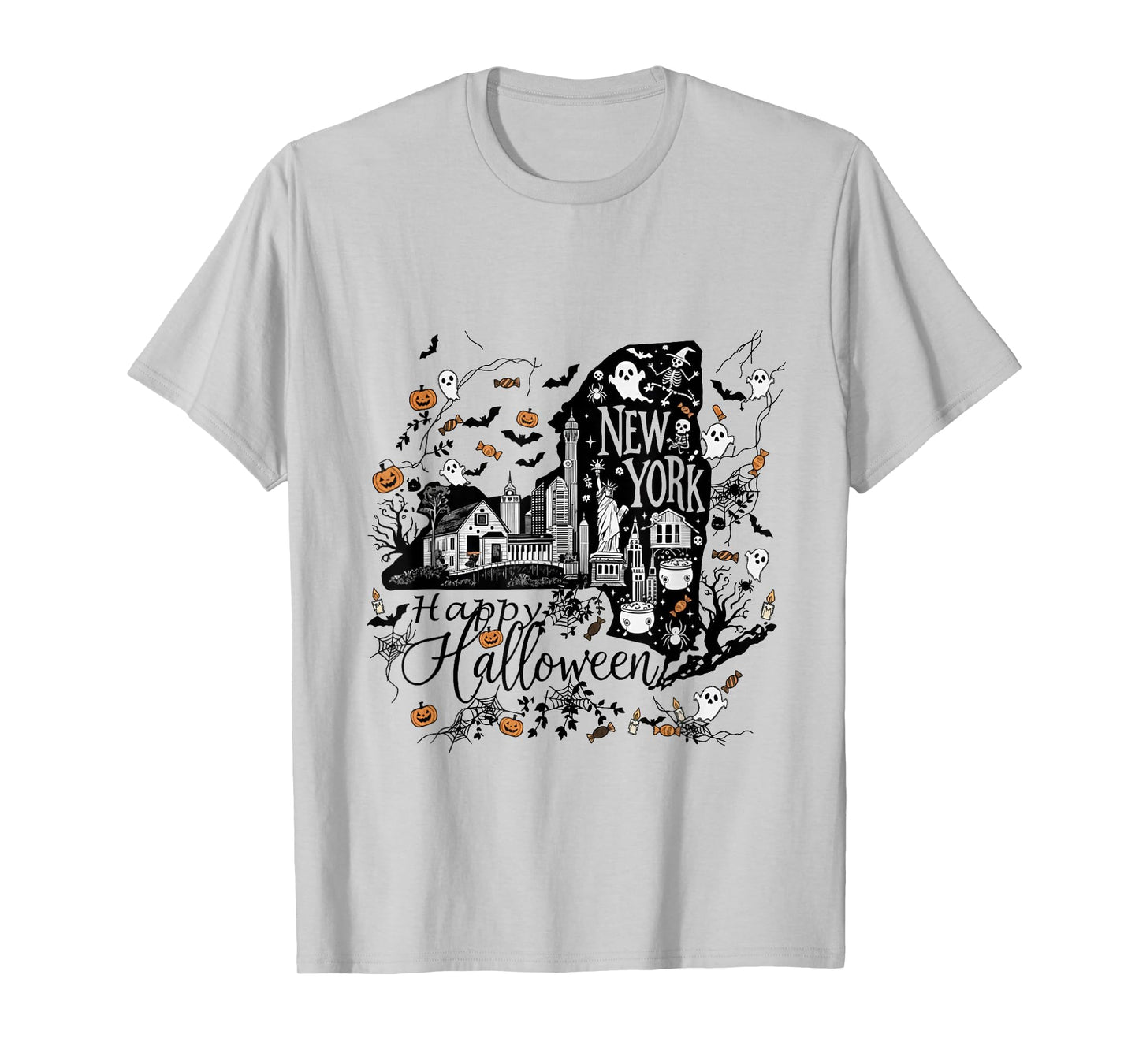 Happy Halloween, Scary New York Skyline Haunted Funny T-Shirt