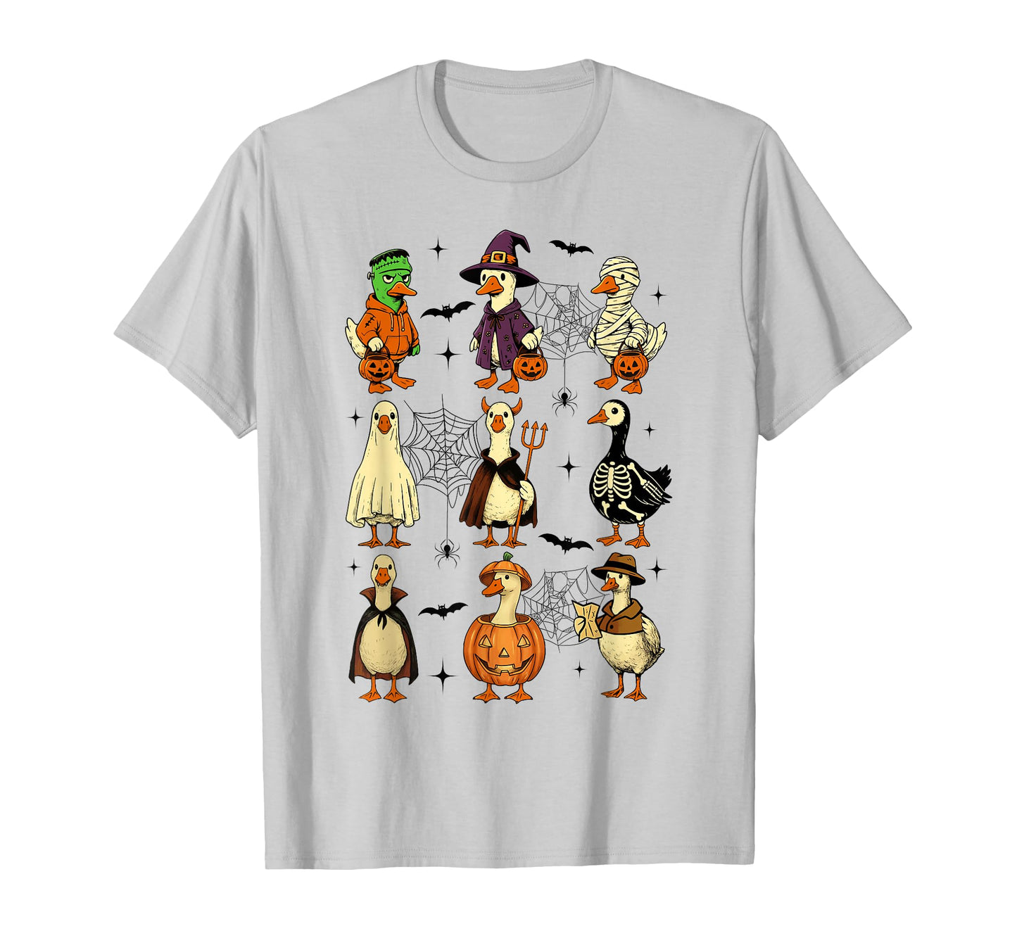Cute Gooses Witch Pumpkin Skeleton Costume Cosplay Halloween T-Shirt