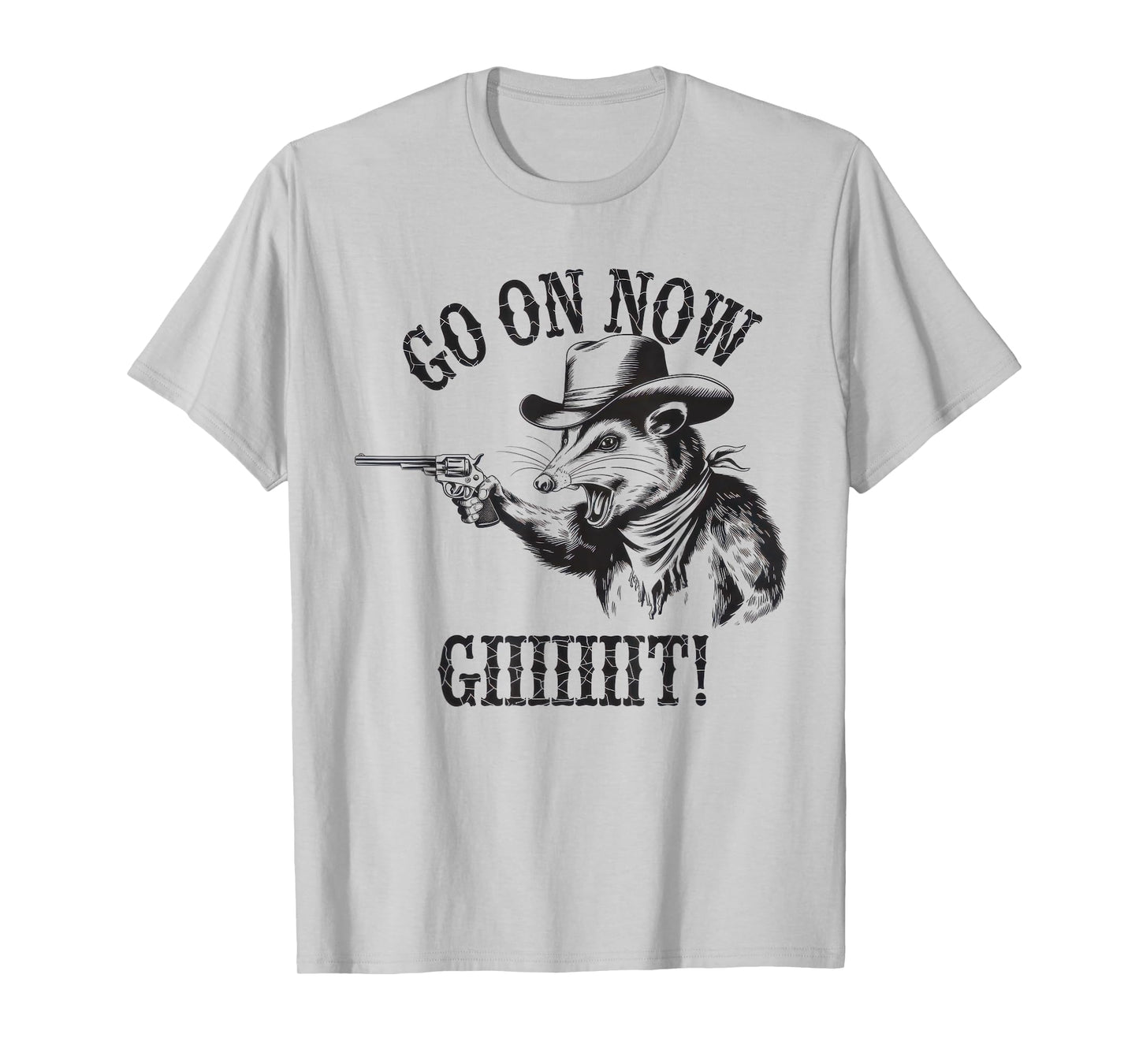 Go On Now Git Tshirt Vintage Cowboy Opossum Country Western T-Shirt