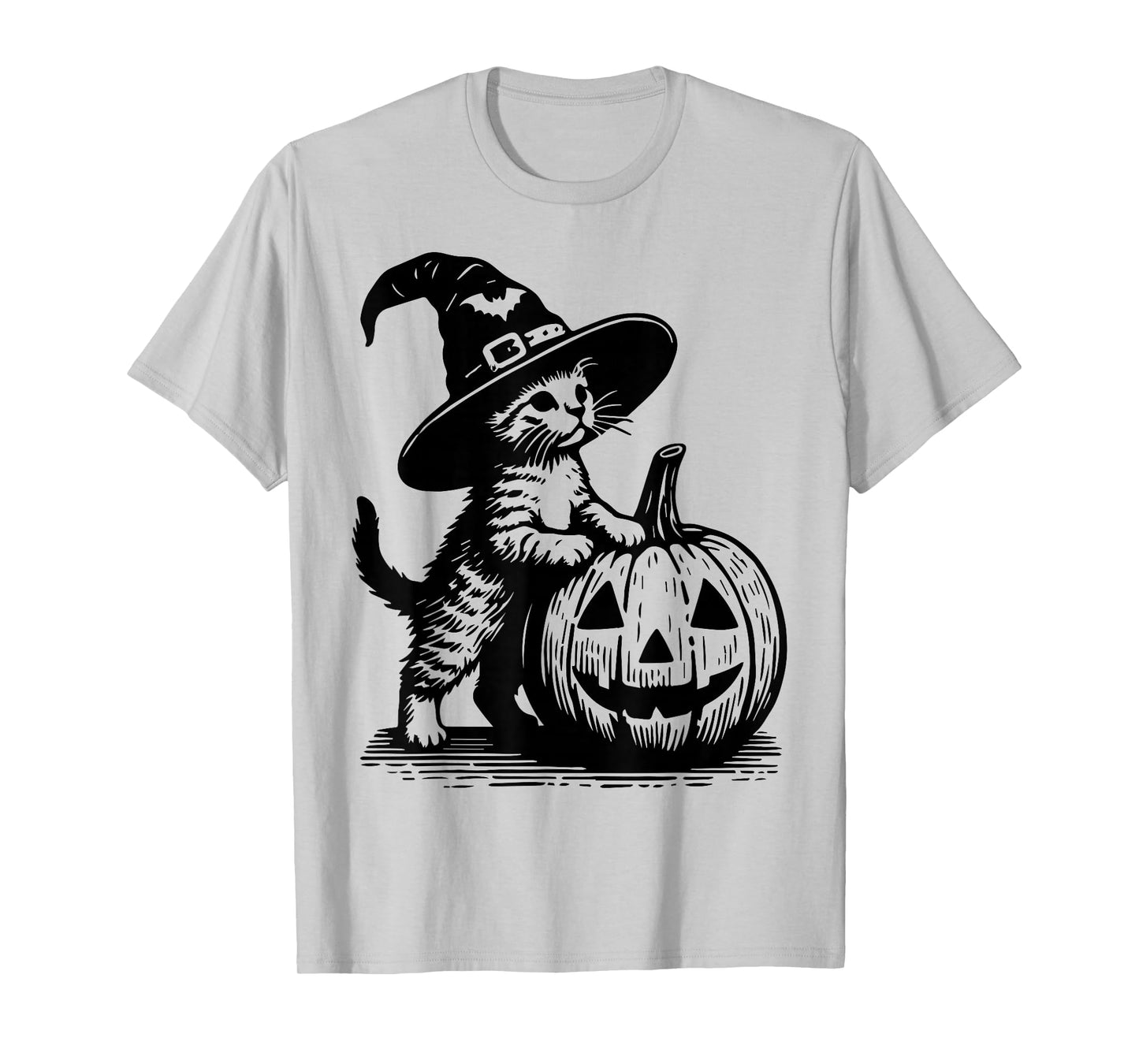 Vintage Cute Halloween Kitty Retro Witch cat Pumpkin Graphic T-Shirt