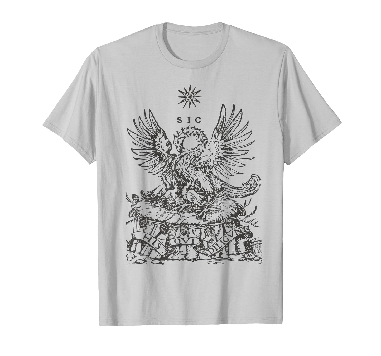 Pelican Traditional Latin Mass Catholic Symbols Woodcut T-Shirt