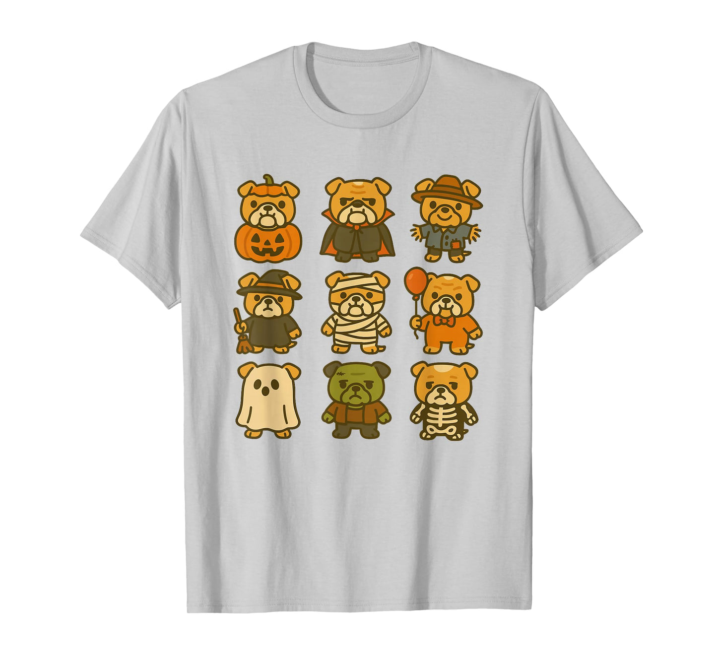 English Bulldog Halloween Costume Funny Scary Dog Ghost T-Shirt
