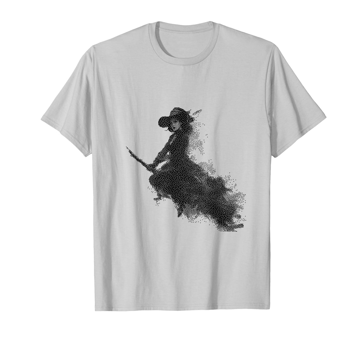 Flying Witch on Broom Halloween Design T-Shirt