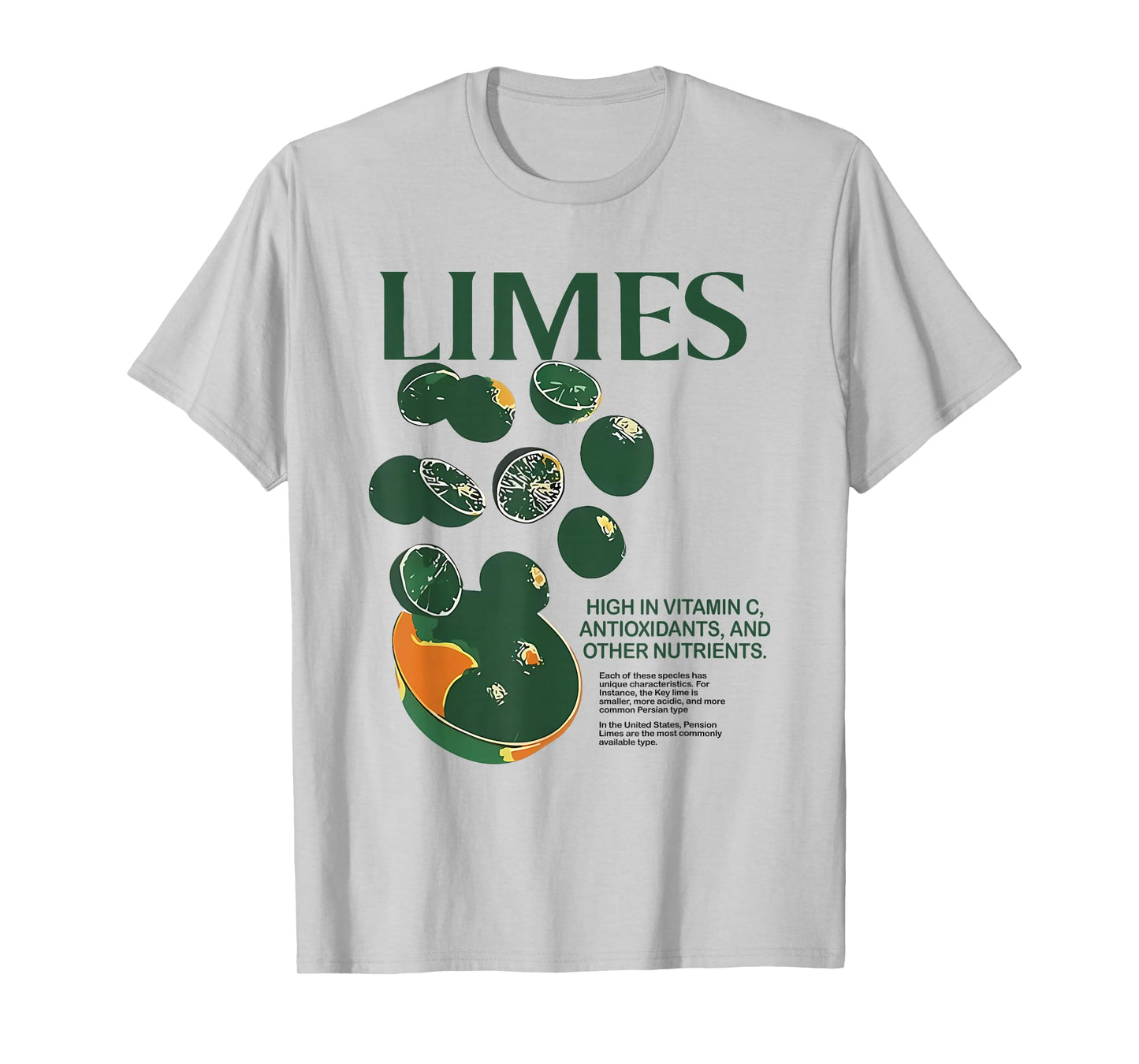 Retro Vintage Limes Graphic Vegetables Lemon Women and Men T-Shirt