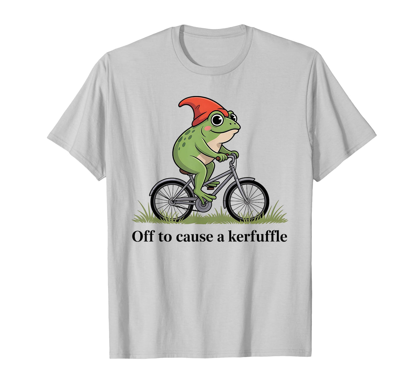 Off to Cause a kerfuffle Funny Frog on Bike T-Shirt