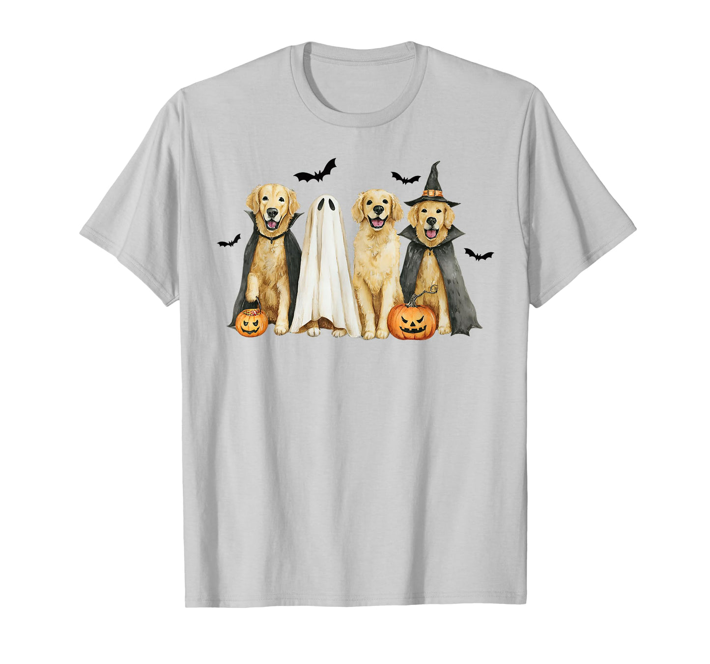 Golden Retriever Dogs Ghost Boo Witch Costume Halloween T-Shirt