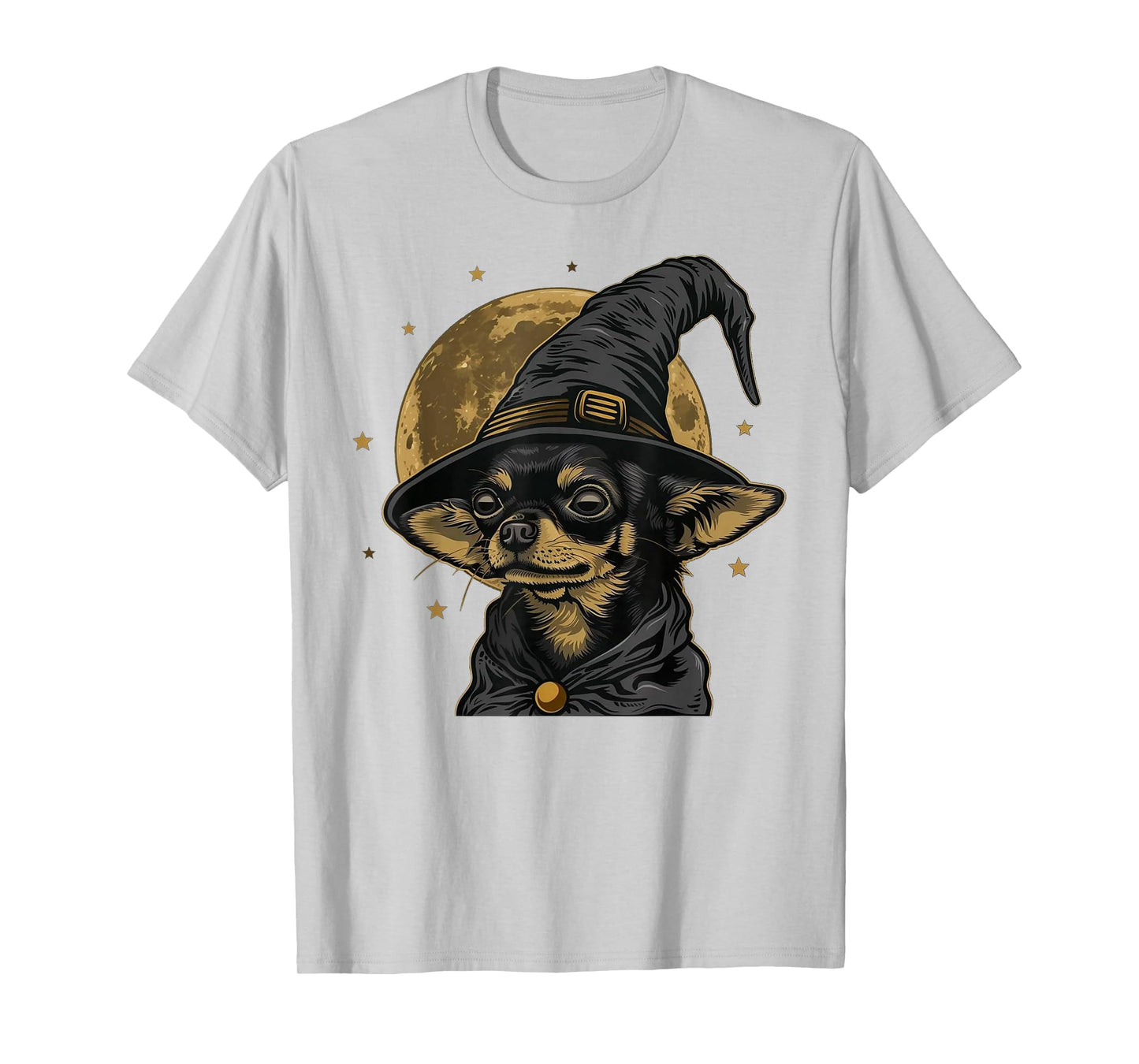 Halloween Chihuahua Dog Wearing Witch Hat T-Shirt