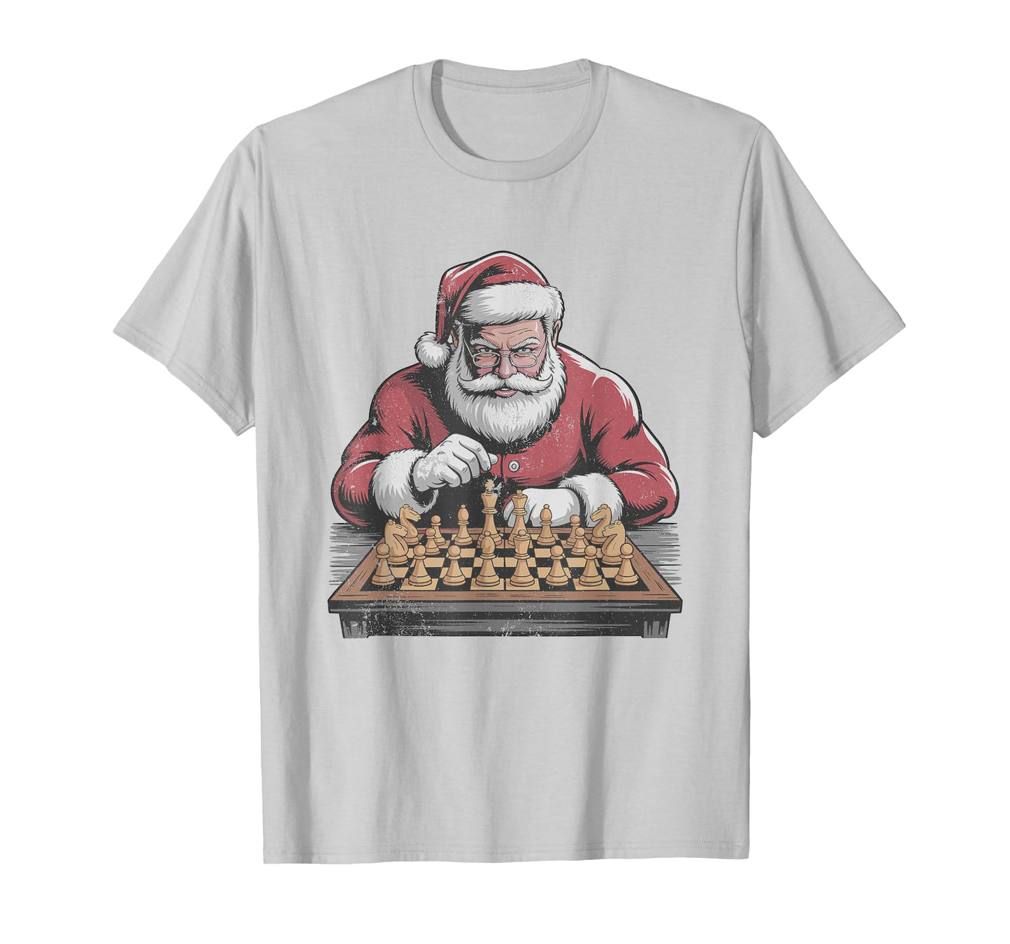 Vintage Santa Playing Chess Retro Christmas Holiday Sports T-Shirt