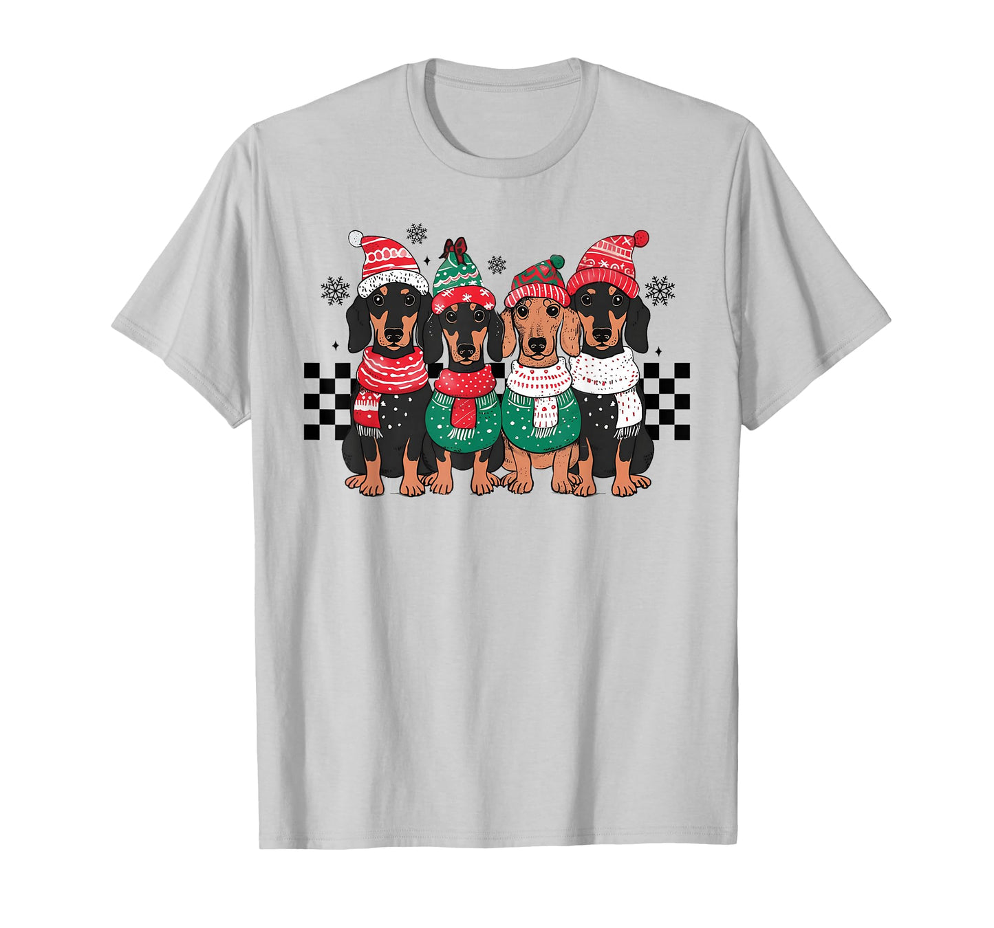 Merry Christmas Dachshund Dog Xmas Wiener Women Men Kids T-Shirt