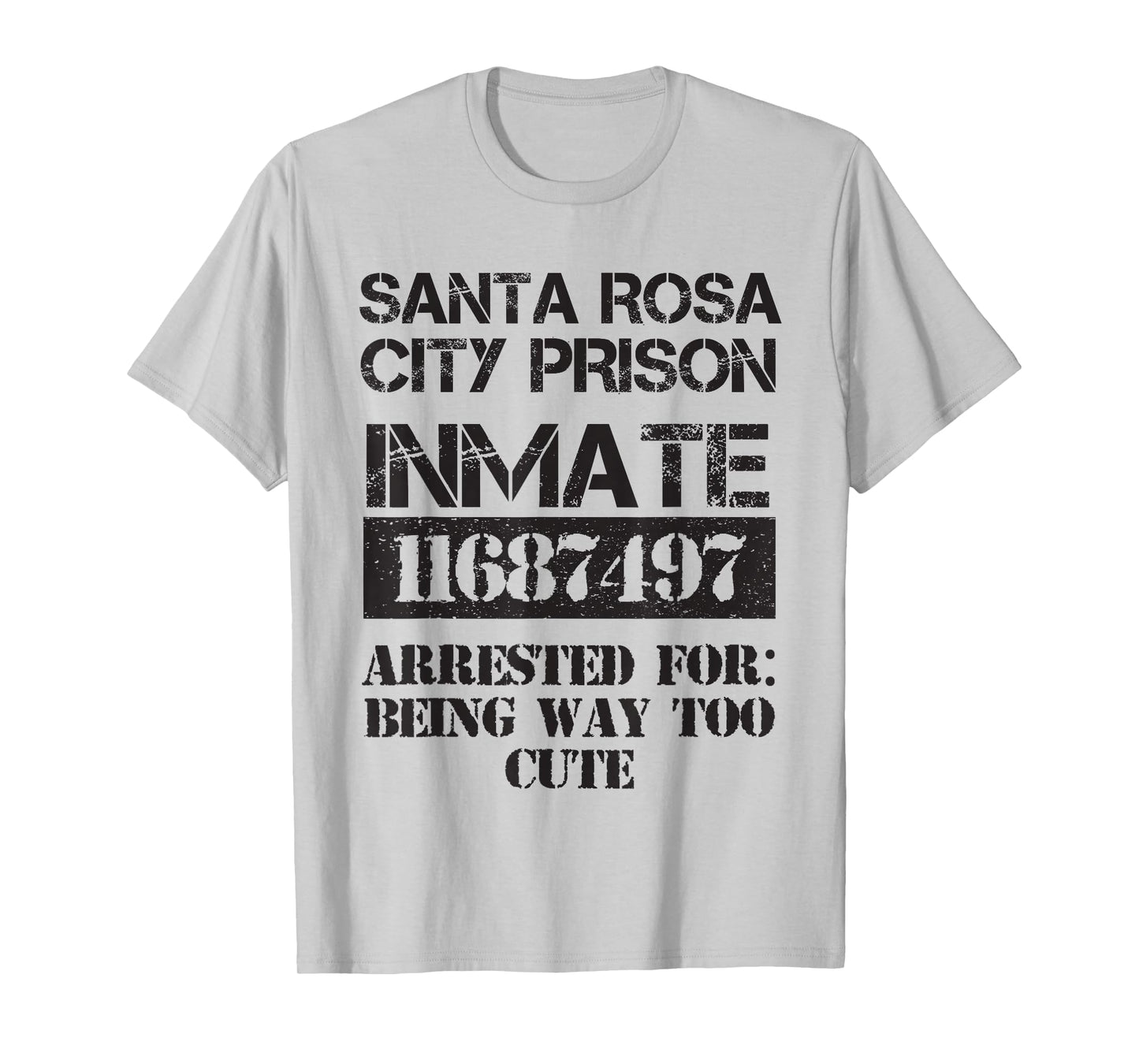 Funny Halloween Santa Rosa City Prisoner Costume T-Shirt