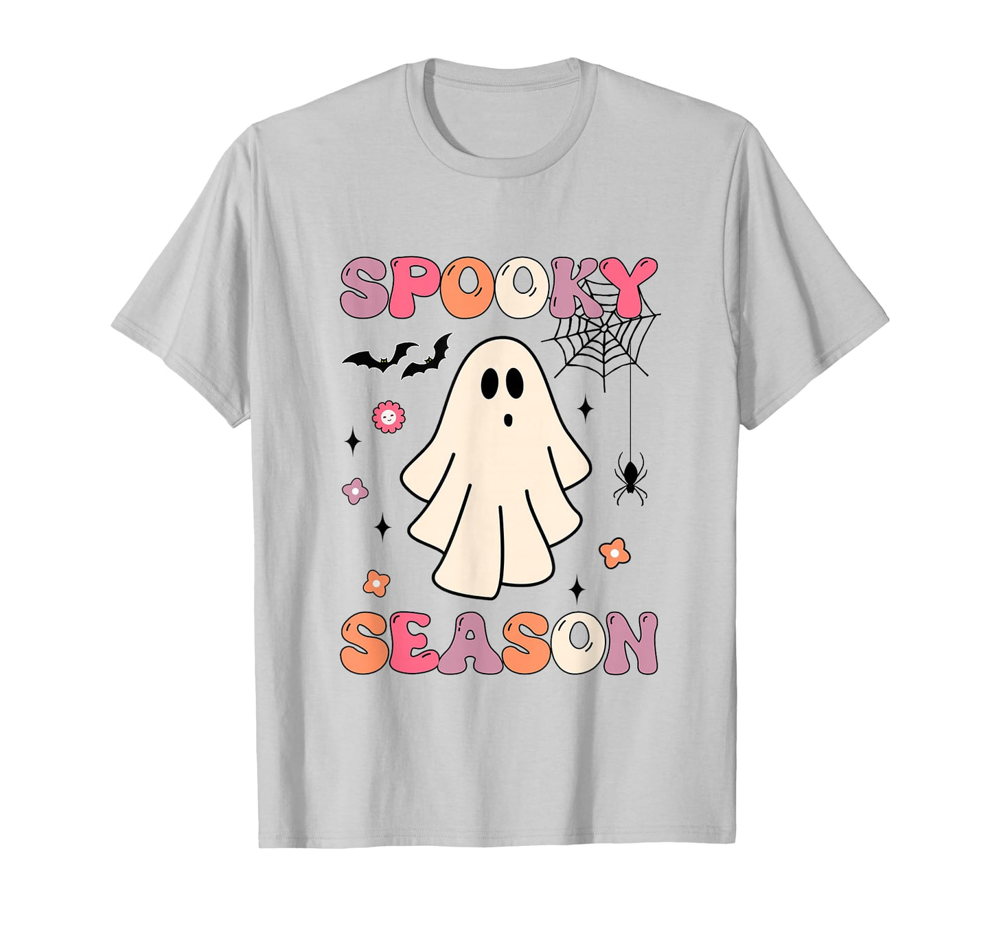 Funny Halloween Groovy Cute Ghost Spooky Season T-Shirt