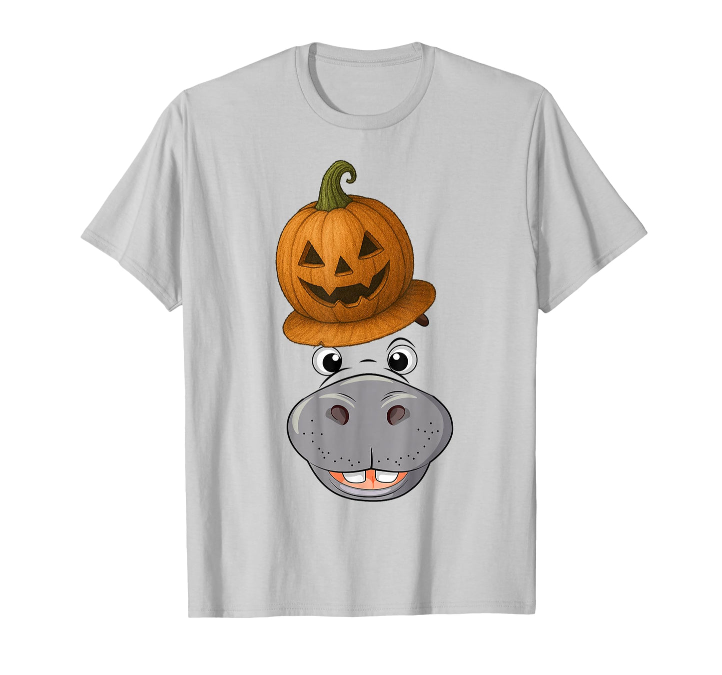 Hippo Spooky Ghost Horror Pumpkin Zombie Halloween T-Shirt