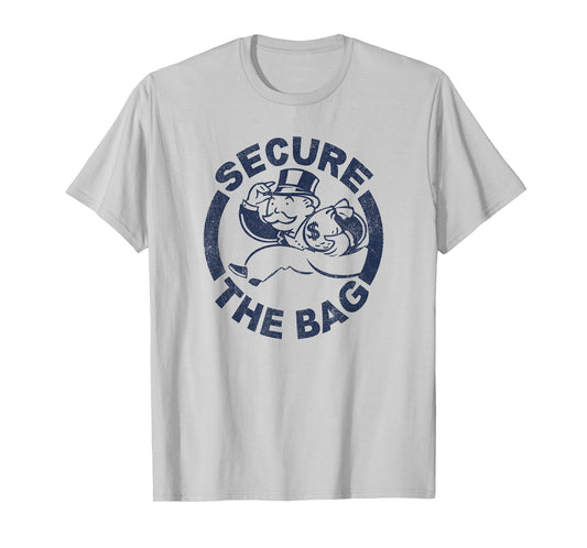 Monopoly Mr. Monopoly Secure The Bag Money Classic Logo T-Shirt