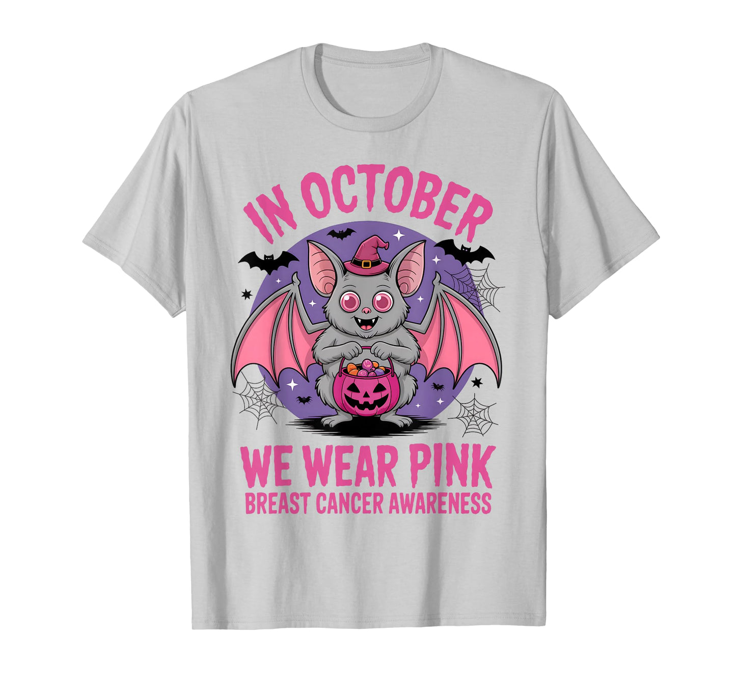 in October We Wear Pink Shirt Ghost Breast Cancer Awareness T-Shirt