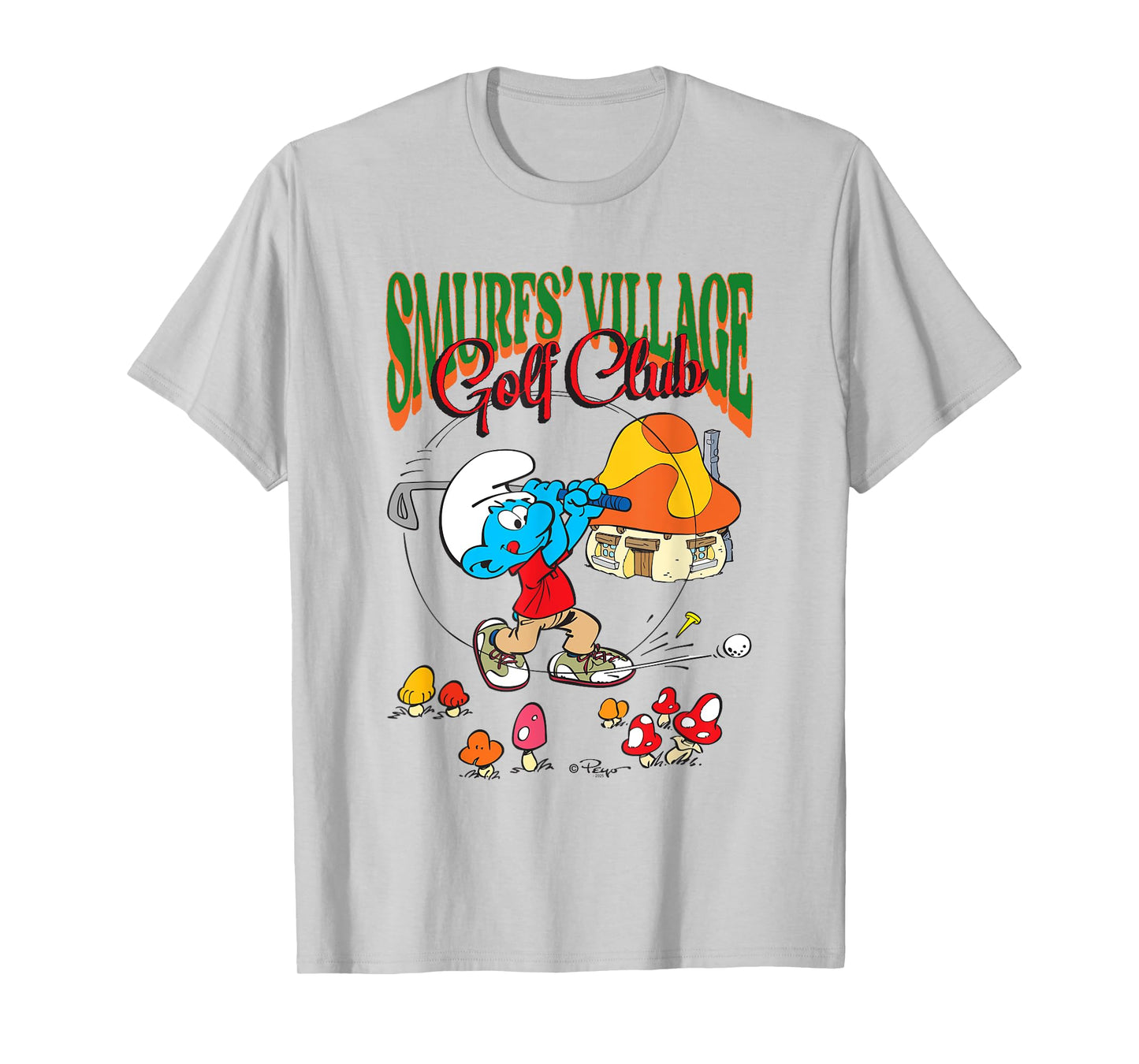 The Smurfs Smurf's Village Golf Club Retro Cartoon T-Shirt
