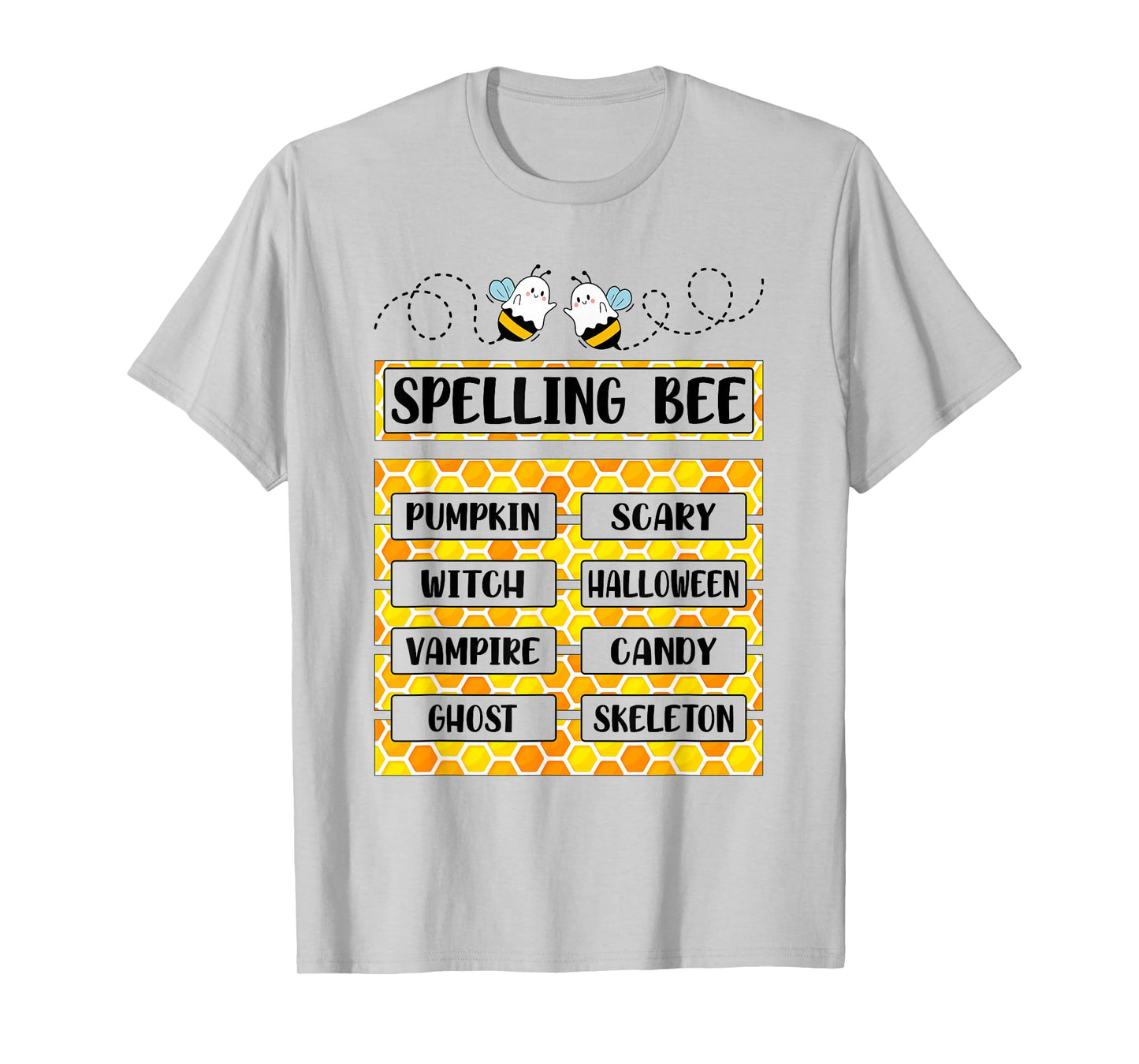 Spelling Bee Pumpkin Scary Pun Halloween Costume Teachers T-Shirt
