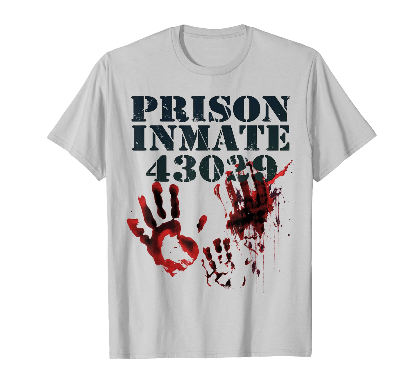 Prison Inmate Shirt Zombie Bloody Halloween Blood Splatter T-Shirt