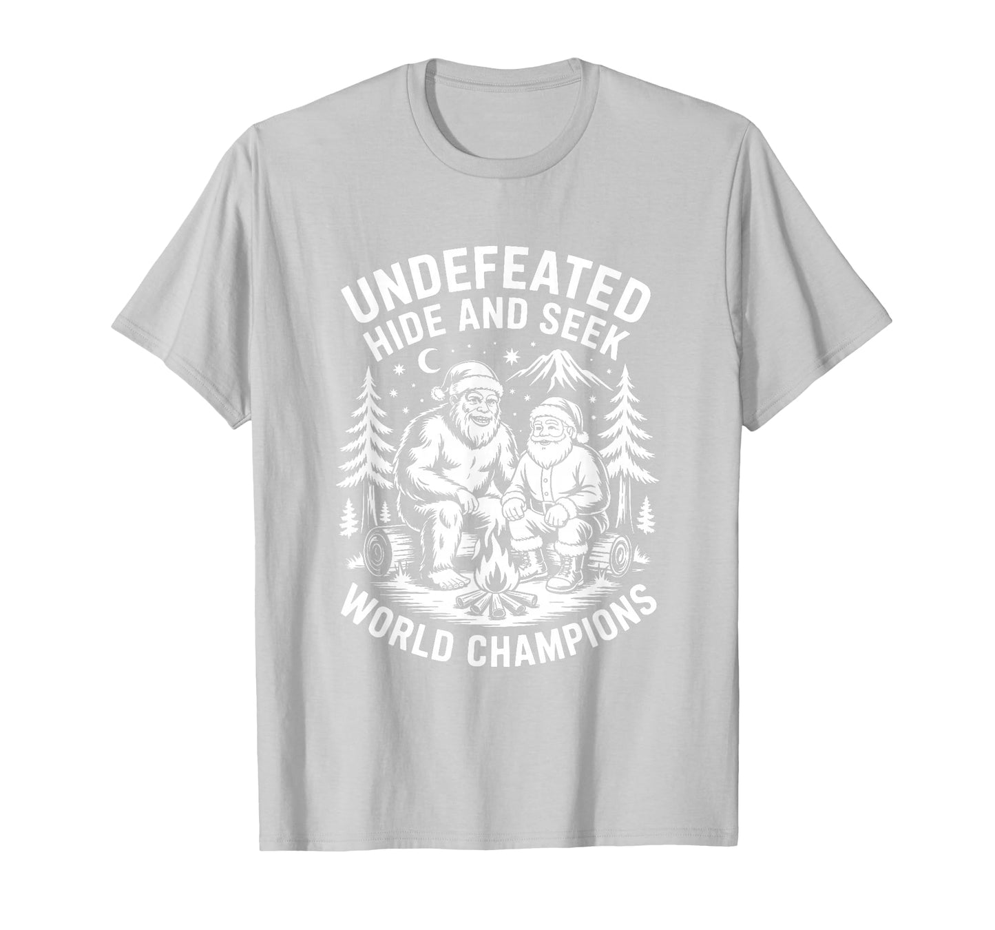 Undefeated Champions Santa Bigfoot Funny Holiday T-Shirt