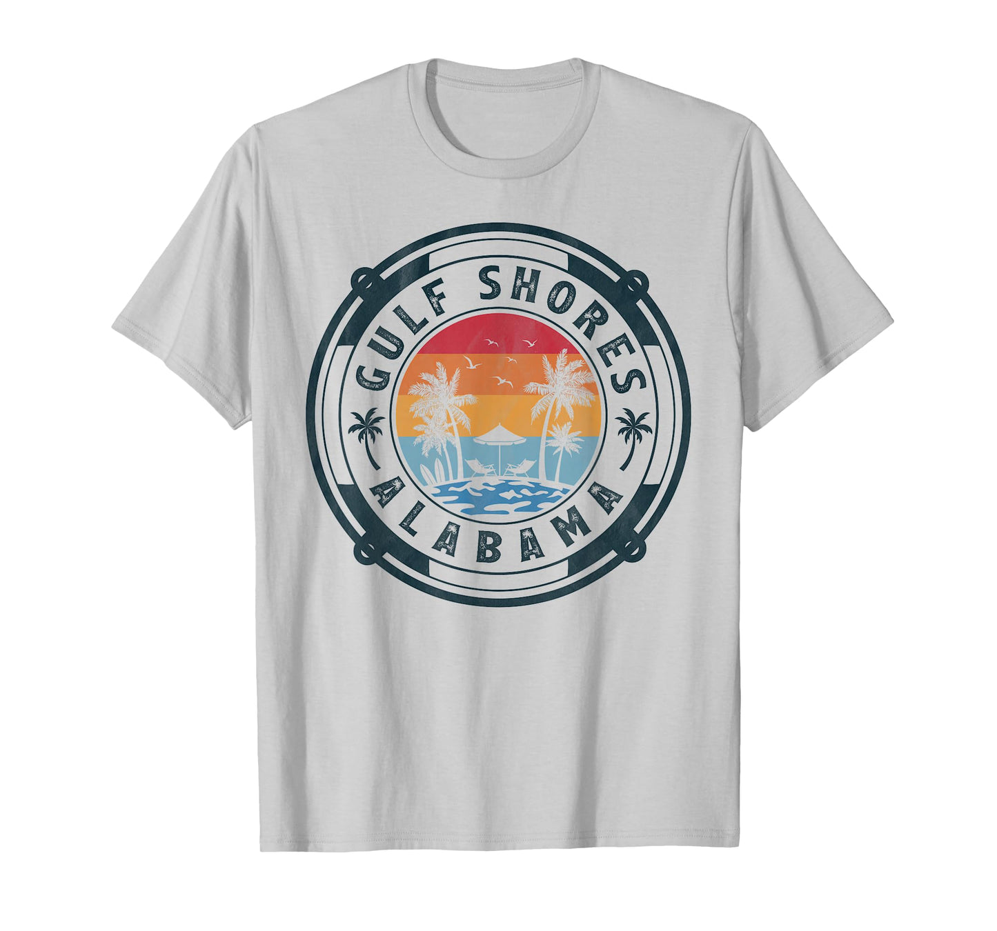Gulf Shores Beach Alabama Summer Vacation Vintage Sunset T-Shirt