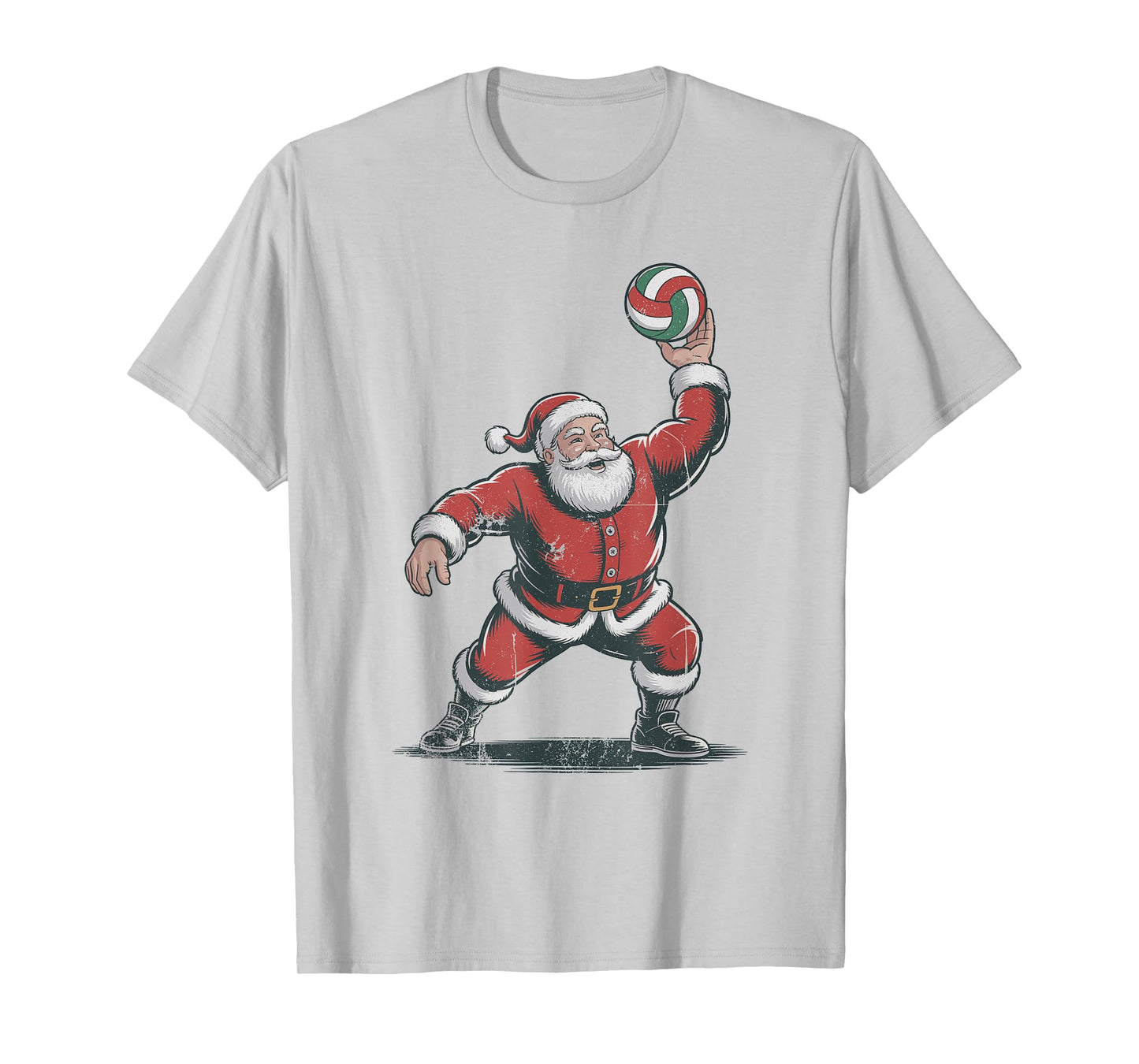 Retro Santa Playing Volleyball Vintage 90s Christmas Holiday T-Shirt