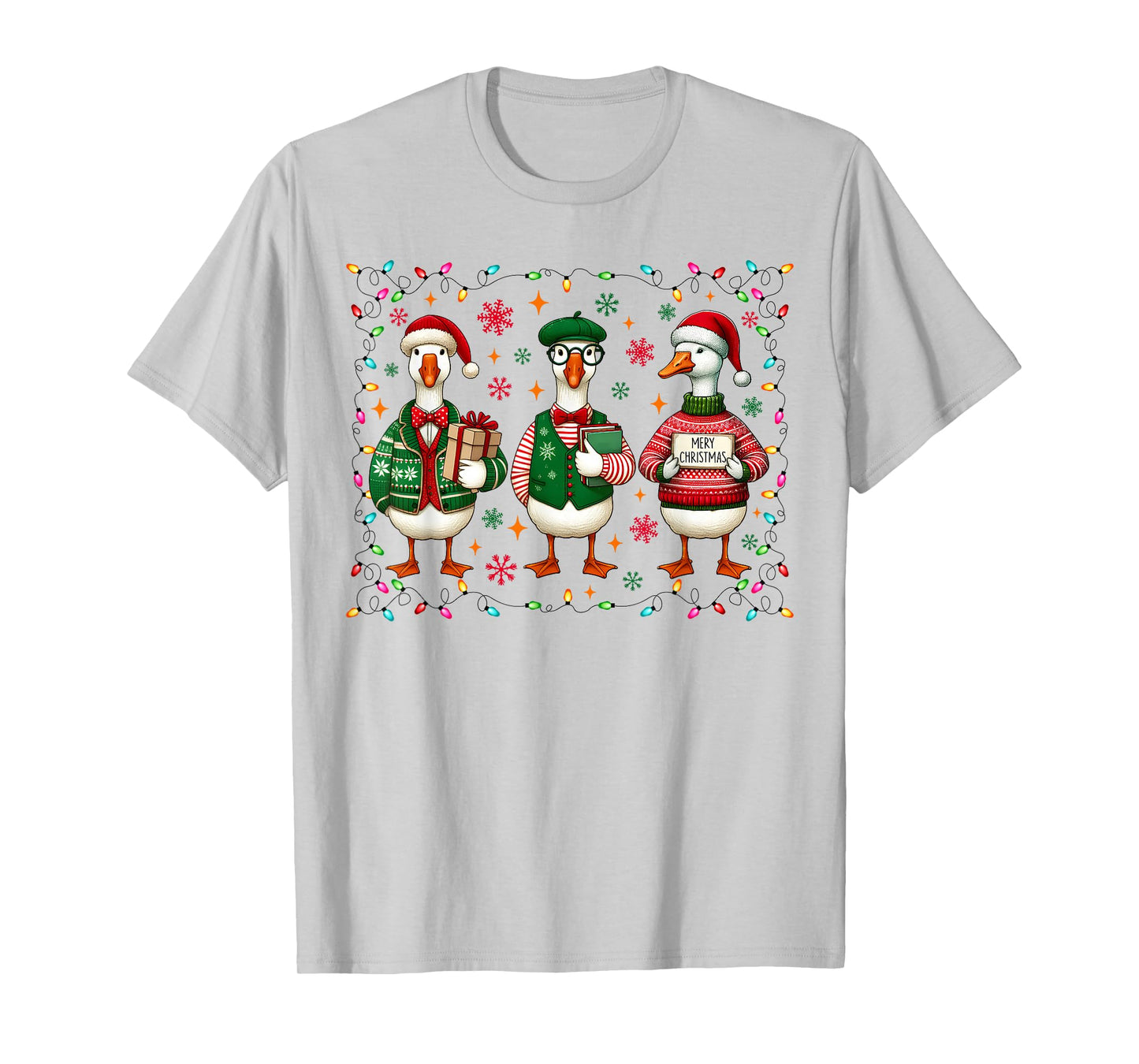 Vintage Funny Silly Goose Merry Christmas Sweater Holiday T-Shirt
